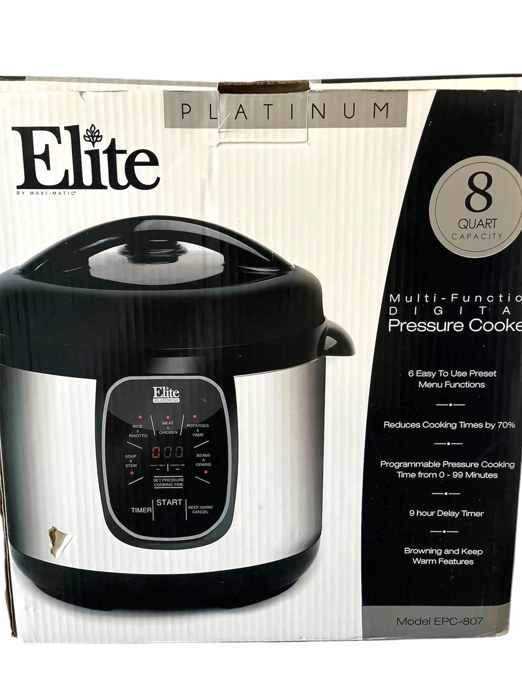 Photo 1 of ELITE PLATINUM 8QT MULTI FUNCTIONAL DIGITAL PRESSURE COOKER MODEL EPC-807