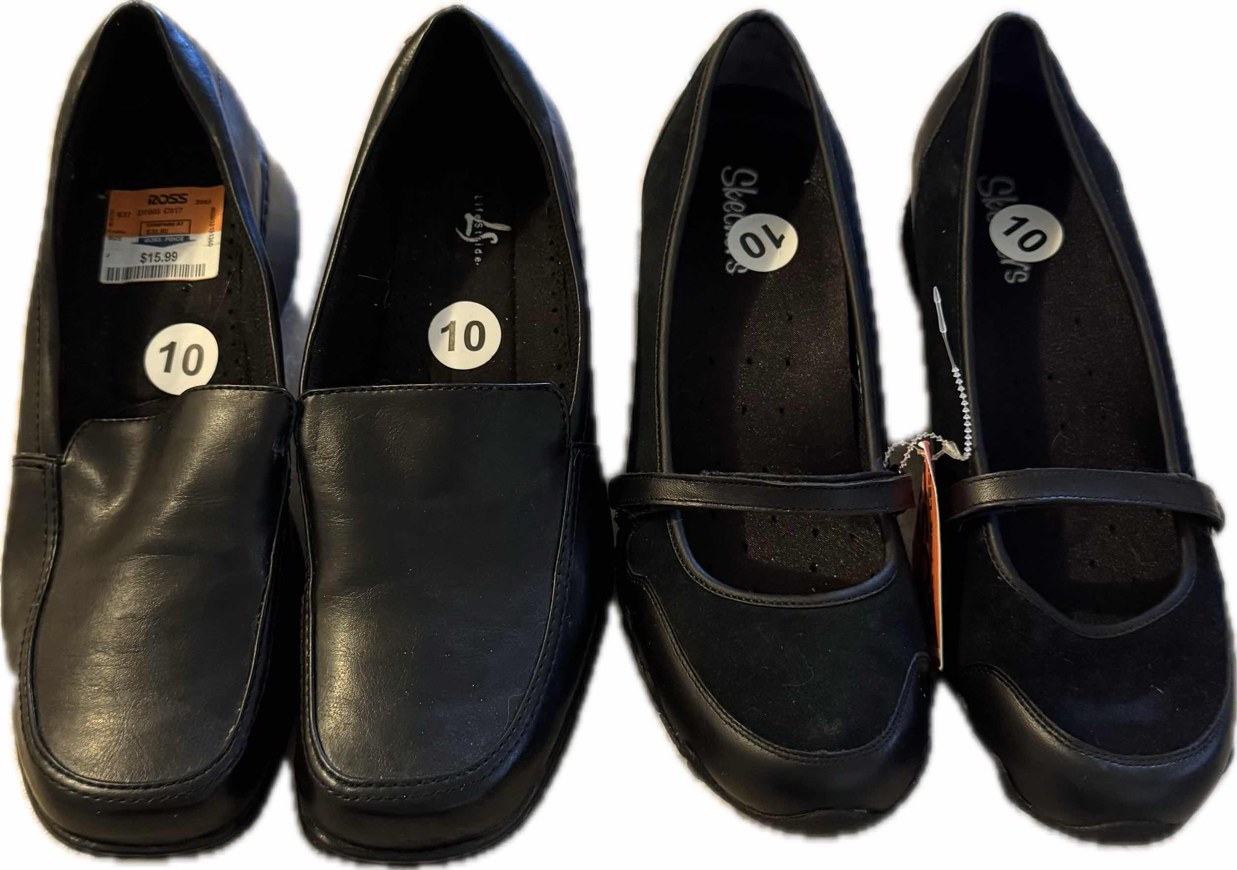 Photo 1 of 40
2- WOMENS SHOES SIZE 10, BLACK SKETCHERS, BLACK LIFE STRIDE.