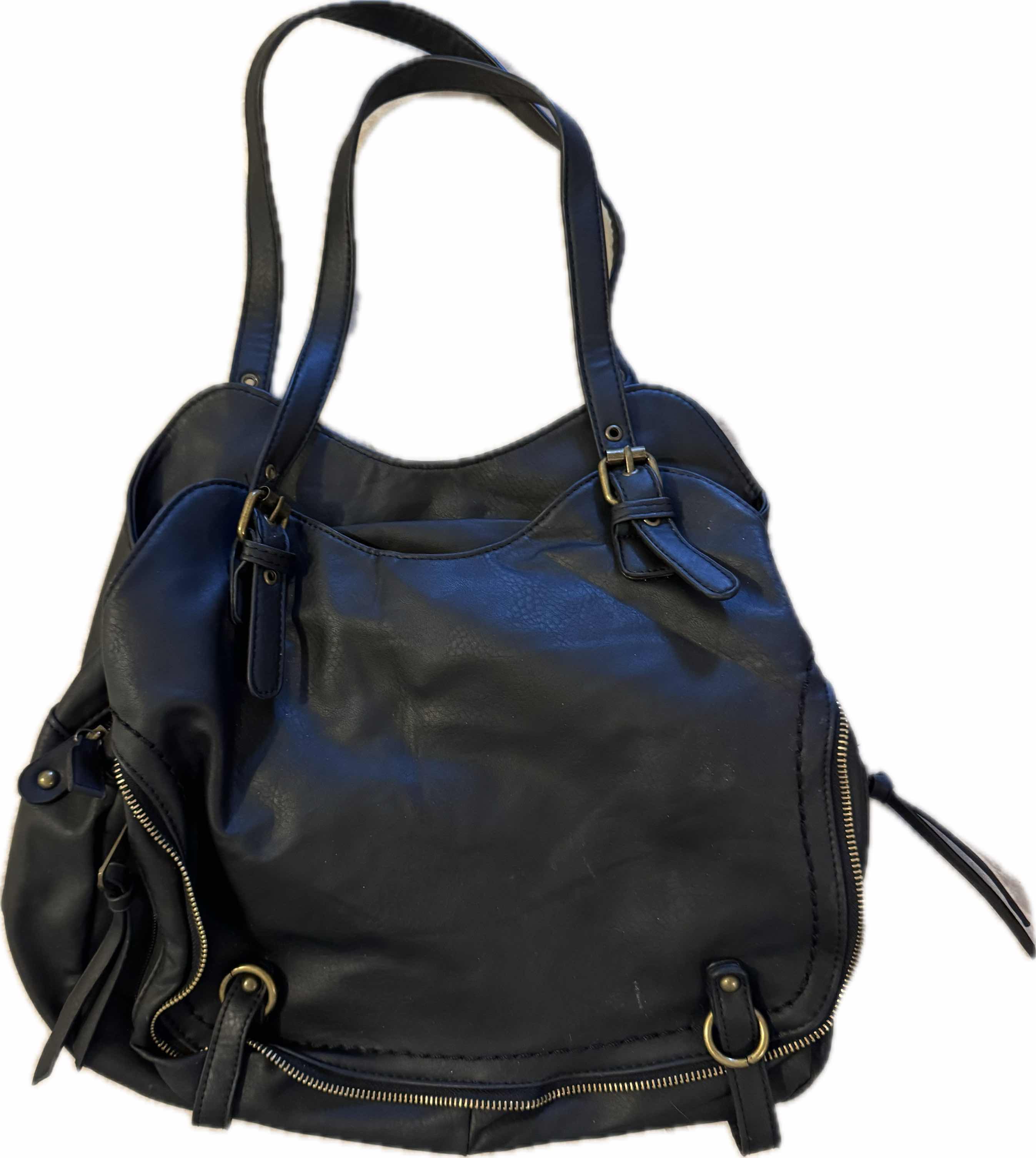 Photo 1 of 3- WOMENS HANDBAGS PURSES, BROWN MULTISAC, 2- BLACK FAUX LEATHER HANDBAGS