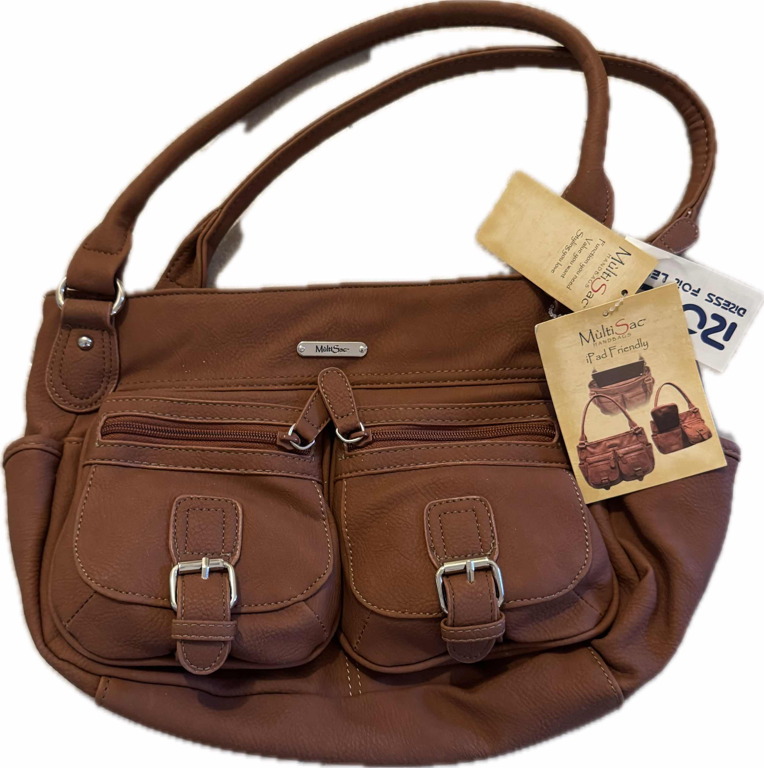 Photo 1 of 3- WOMENS HANDBAGS PURSES, BROWN MULTISAC, 2- BLACK FAUX LEATHER HANDBAGS