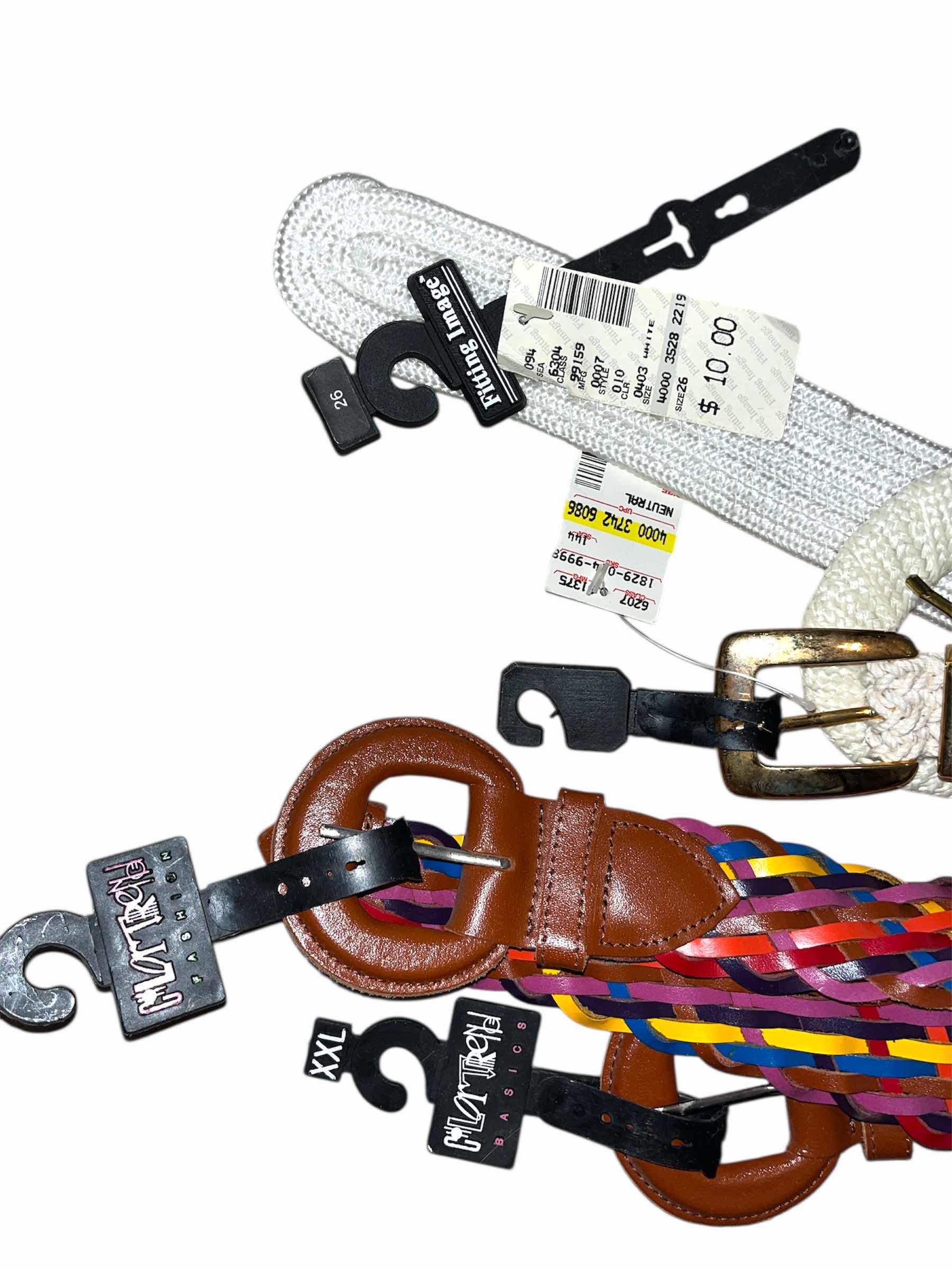 Photo 1 of ASSORTED VINTAGE FASHION BELTS XL-XXL 5 PIECES