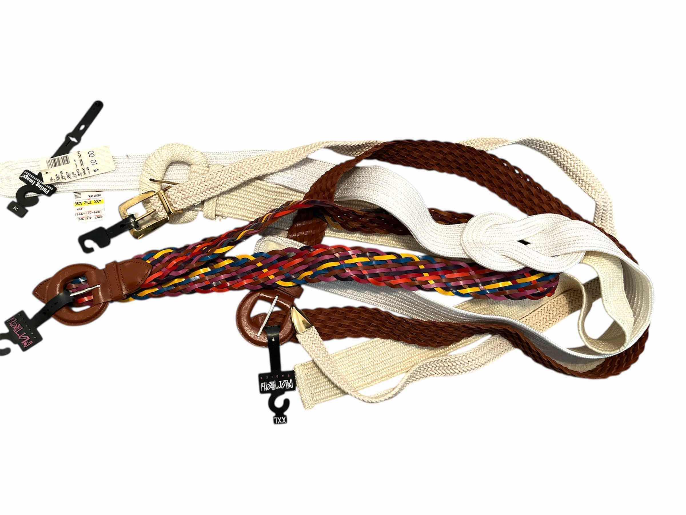 Photo 1 of ASSORTED VINTAGE FASHION BELTS XL-XXL 5 PIECES