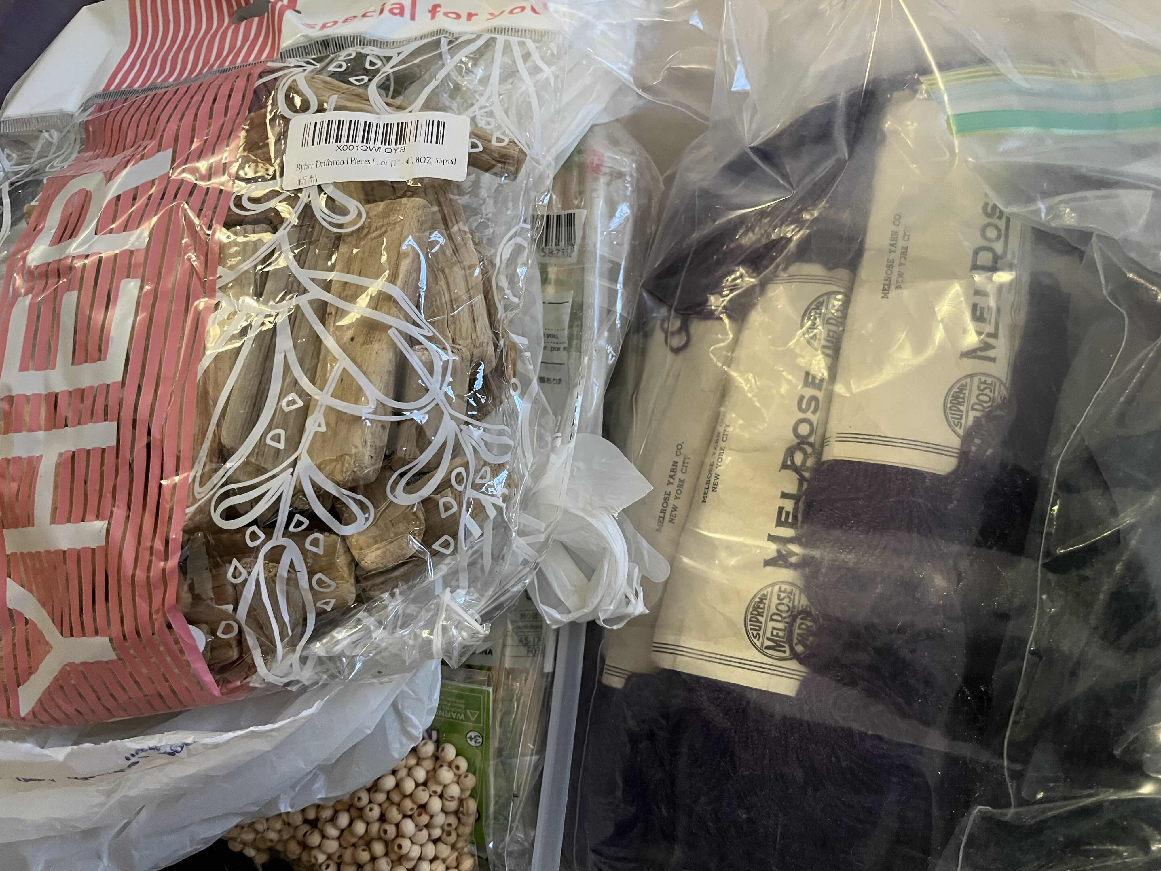 Photo 1 of ASSORTED CRAFTING SUPPLIES WOOD AND MELROSE YARN