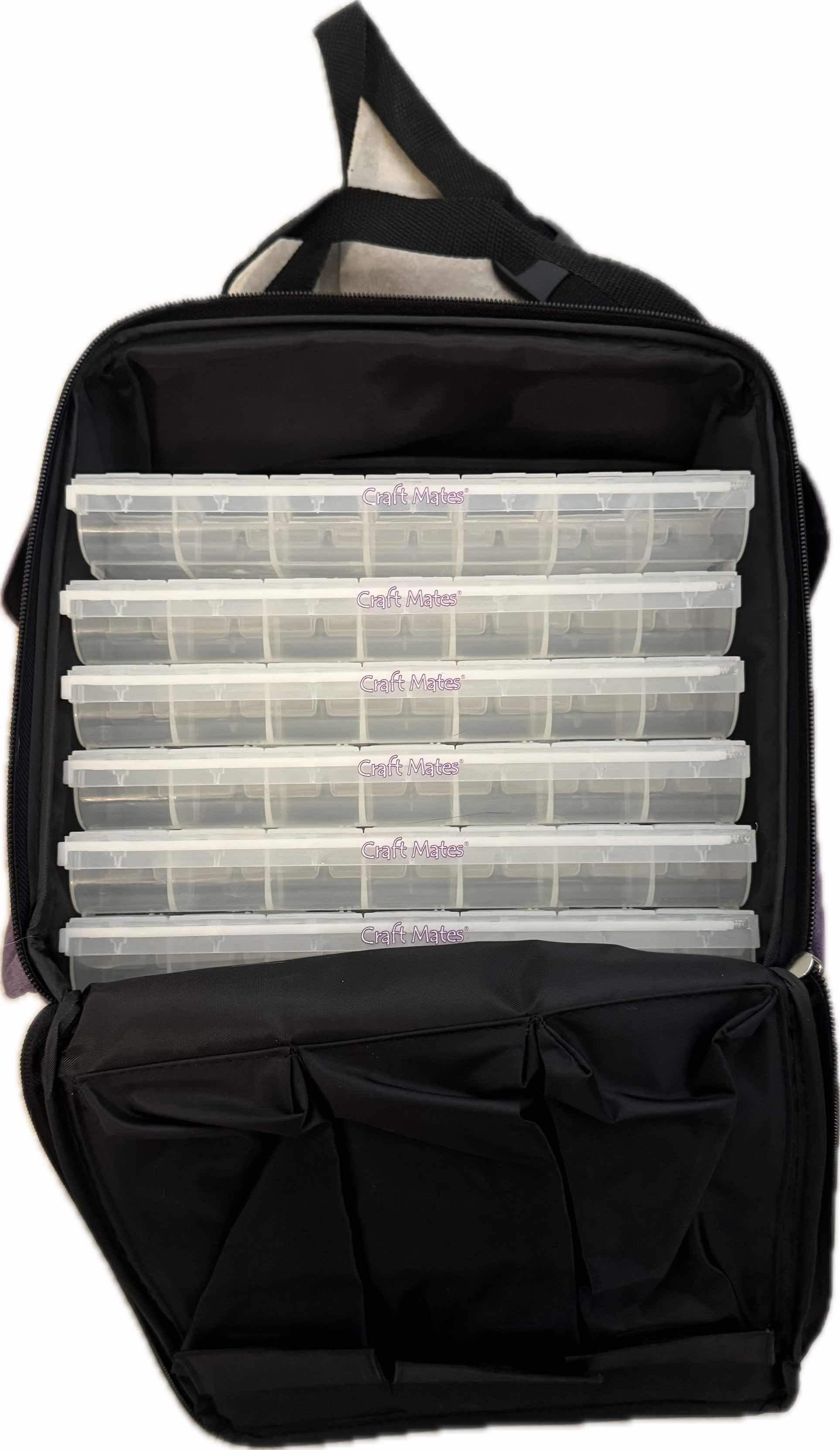 Photo 1 of 3- ART STORAGE BAGS, BLACK/RED ART BIN STORAGE BIN BAG, PURPLE CRAFT MATES ART STORAGE BAG, GRAY STORAGE BIN BAG