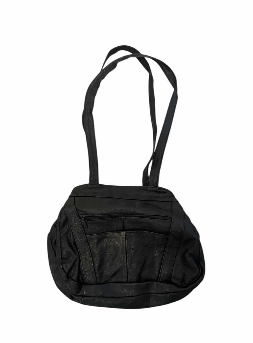 Photo 1 of 3- WOMENS LEATHER HANDBAG PURSES, TAN/GOLD HANDBAG, BLACK LEATHER HANDBAG WITH CELLPHONE POCKET, BLACK LEATHER HANDBAG