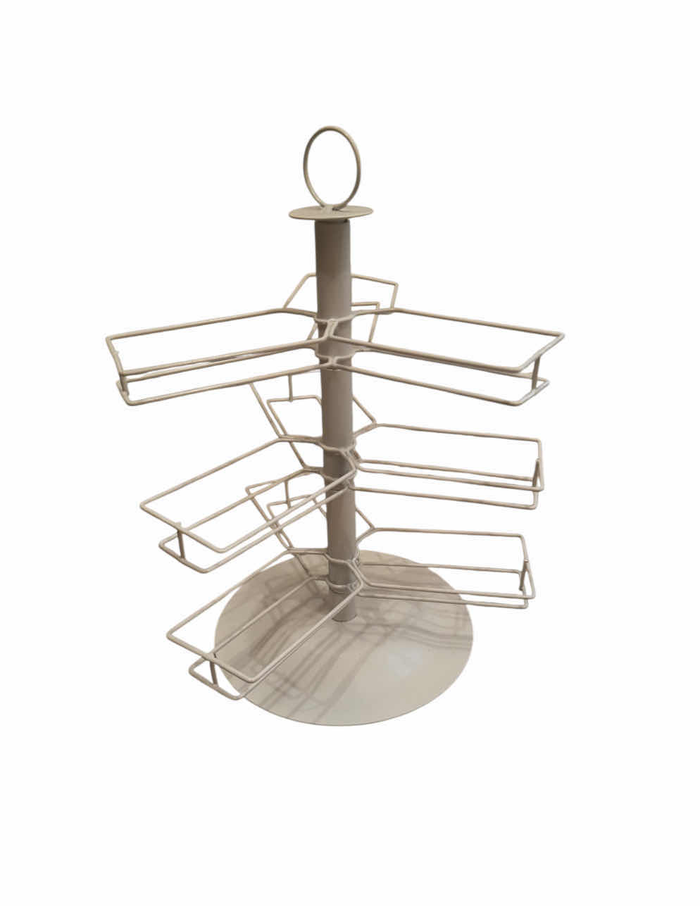 Photo 1 of 4- DESK ORGANIZER, BLACK METAL FILE ORGANIZERS, WHITE ROTATING ORGANIZER, WOODEN FOOT REST, DESK FOOT REST. FOOT REST 15” X11” X H10”. BLACK METAL ORGANIZER  8” X 10” X H12”. 7” X 10” X H6.5” WHITE ROTATING ORGANIZER. D9” X H11”