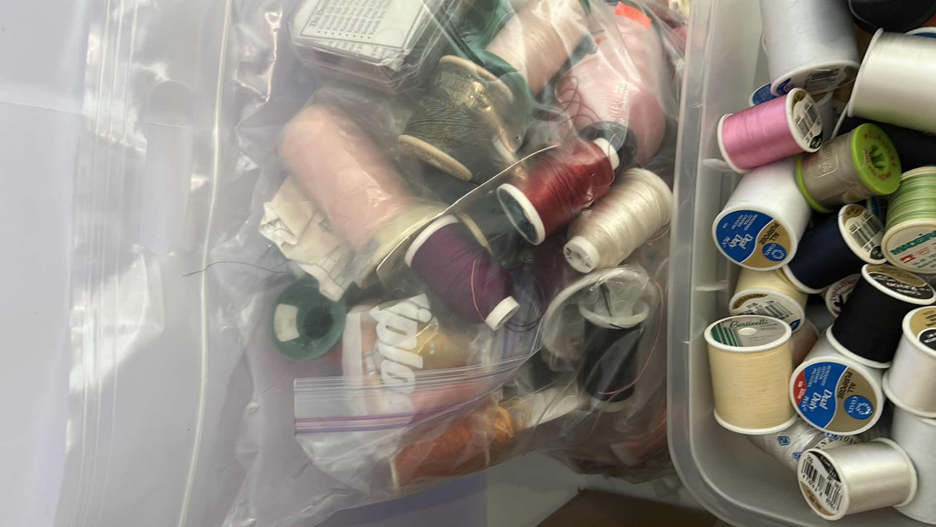 Photo 1 of 3- CONTAINERS OF CRAFT THREAD SUPPLIES