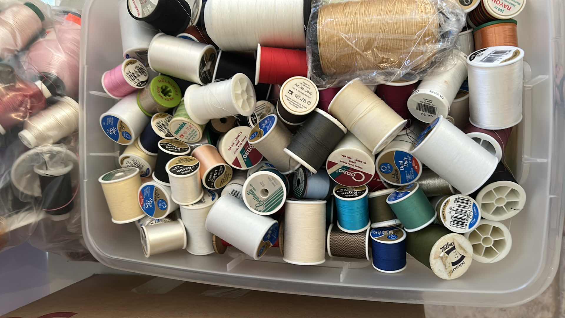 Photo 1 of 3- CONTAINERS OF CRAFT THREAD SUPPLIES