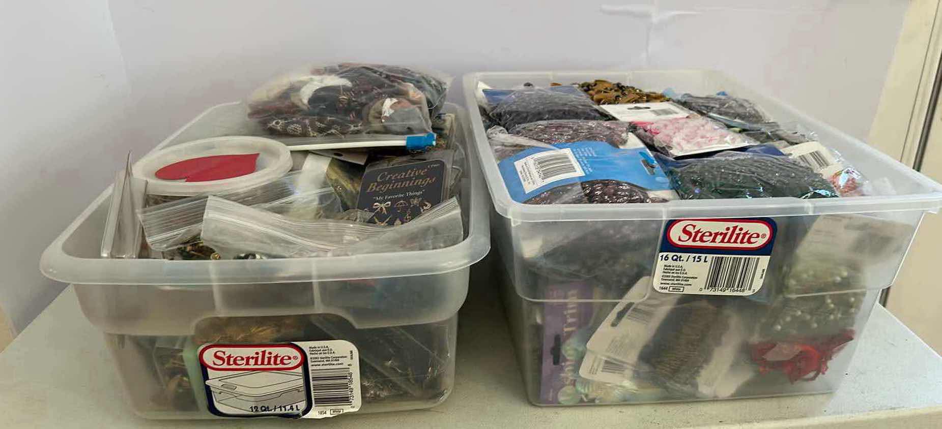 Photo 1 of 2- PLASTIC CONTAINERS BEAD TRIM AND CHARMS