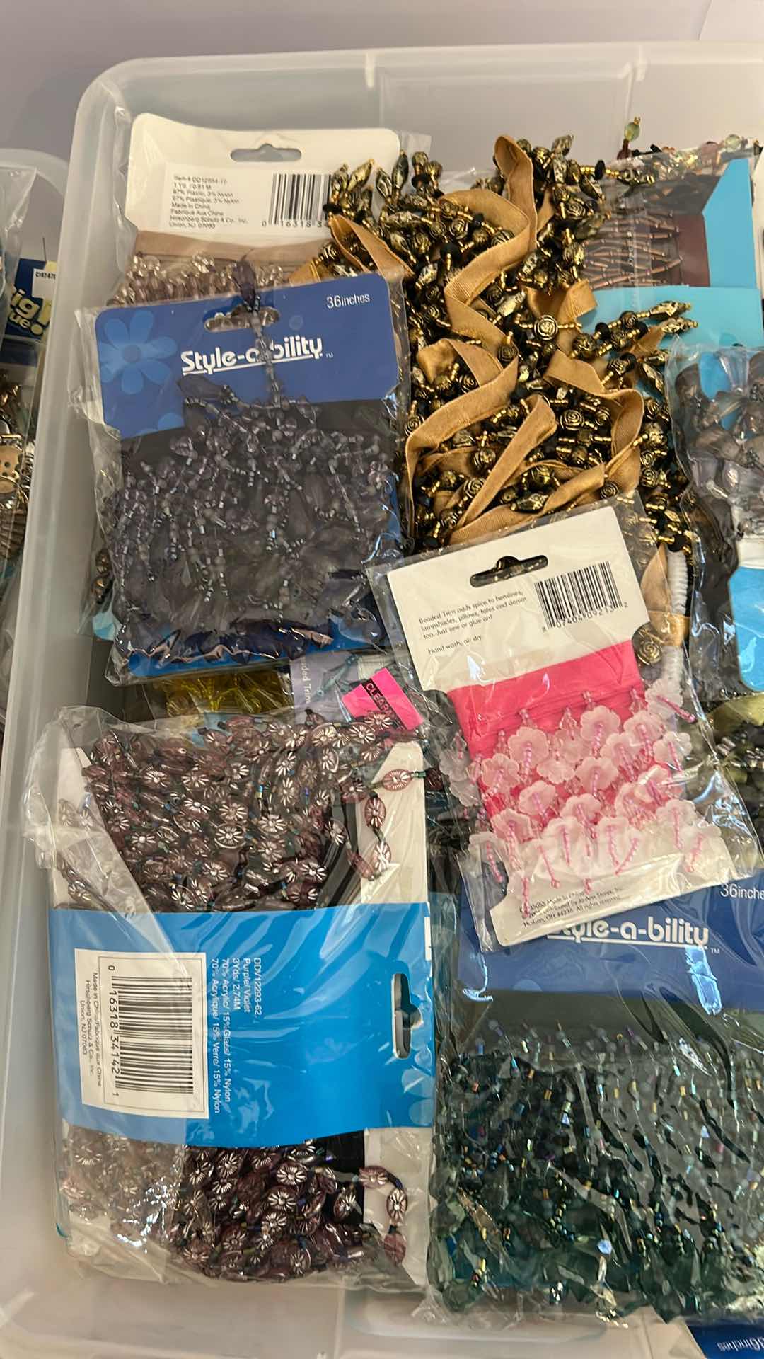 Photo 2 of 2- PLASTIC CONTAINERS BEAD TRIM AND CHARMS