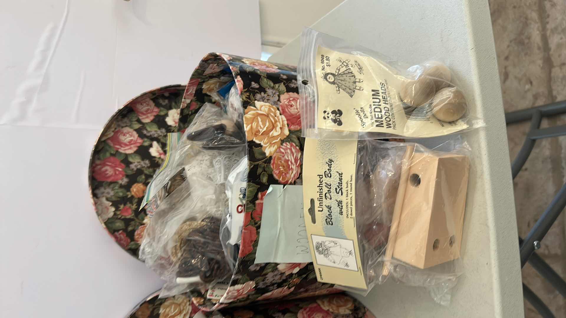 Photo 1 of 2-DECORATIVE BOXES WOODEN DOLLS X STITCH