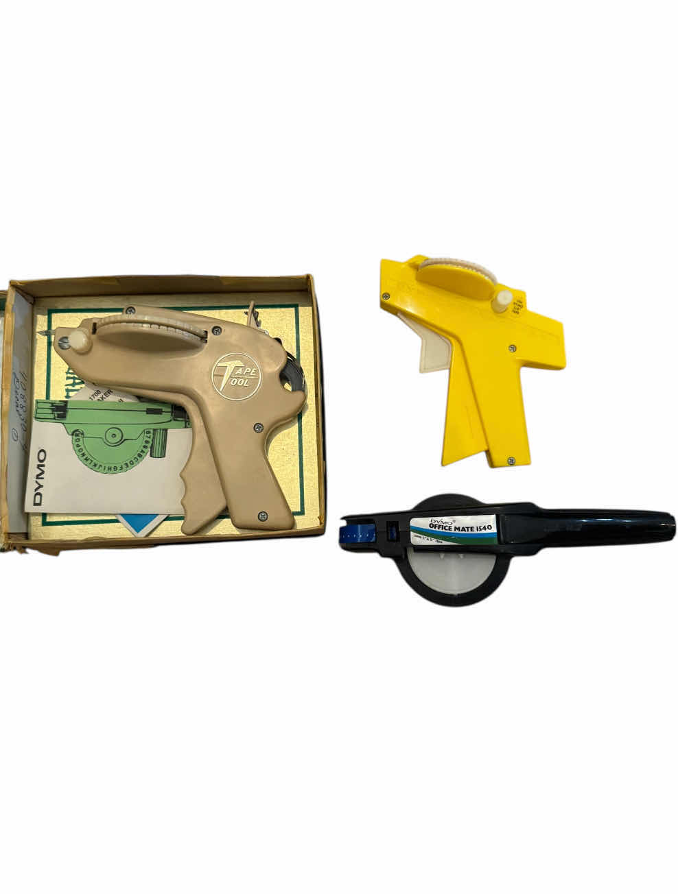 Photo 1 of VINTAGE OFFICE SUPPLIES, LABEL MAKERS, ROLODEX, HEAVY DUTY STAPLER, PRINTING CALCULATOR