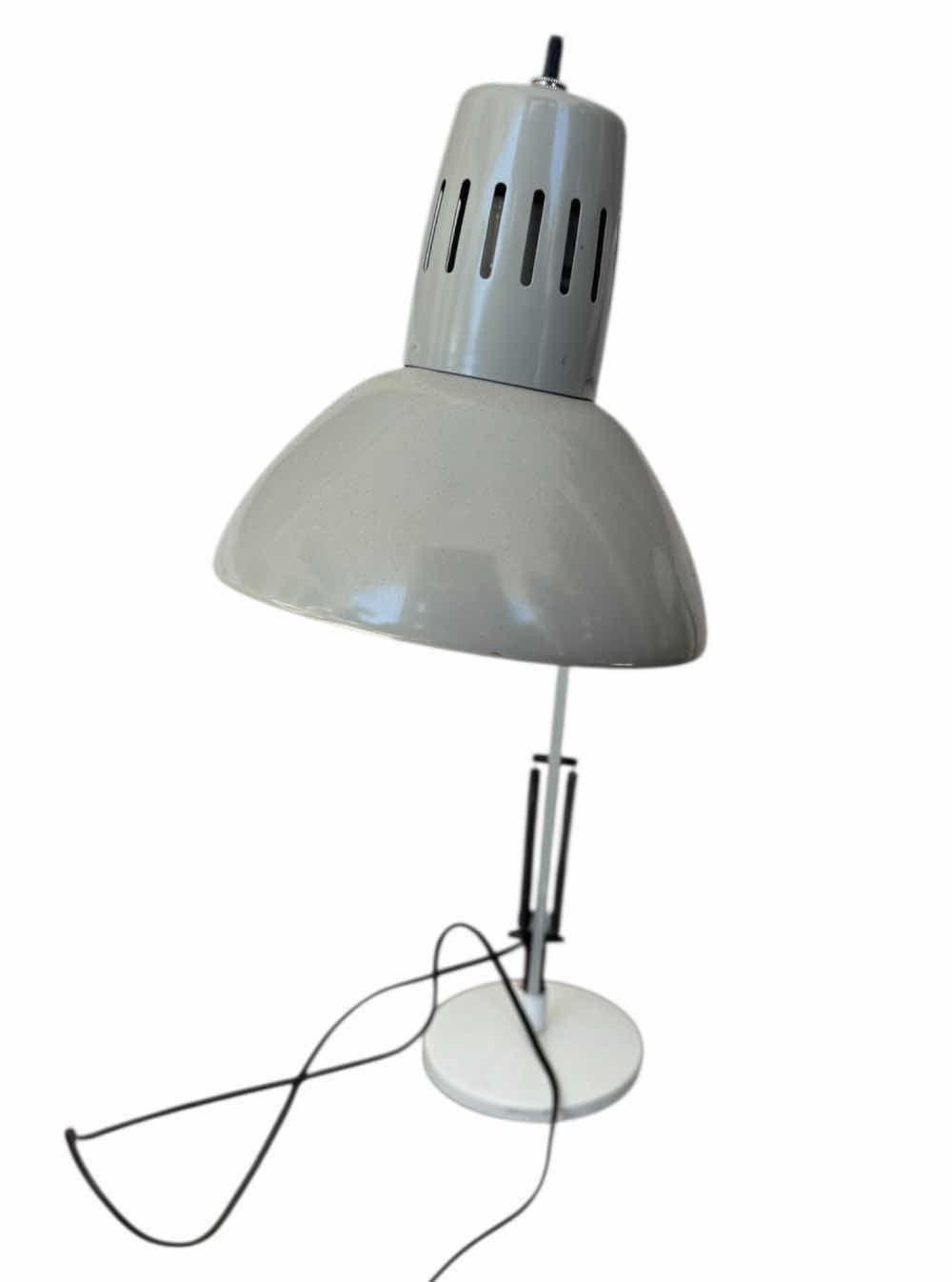 Photo 1 of 3- DESK LAMPS, TABLE LAMPS, WORKING LAMP, ADJUSTABLE, METAL, BLACK/GRAY H35”
