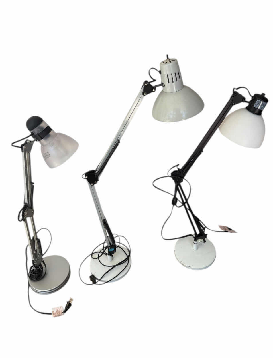 Photo 1 of 3- DESK LAMPS, TABLE LAMPS, WORKING LAMP, ADJUSTABLE, METAL, BLACK/GRAY H35”