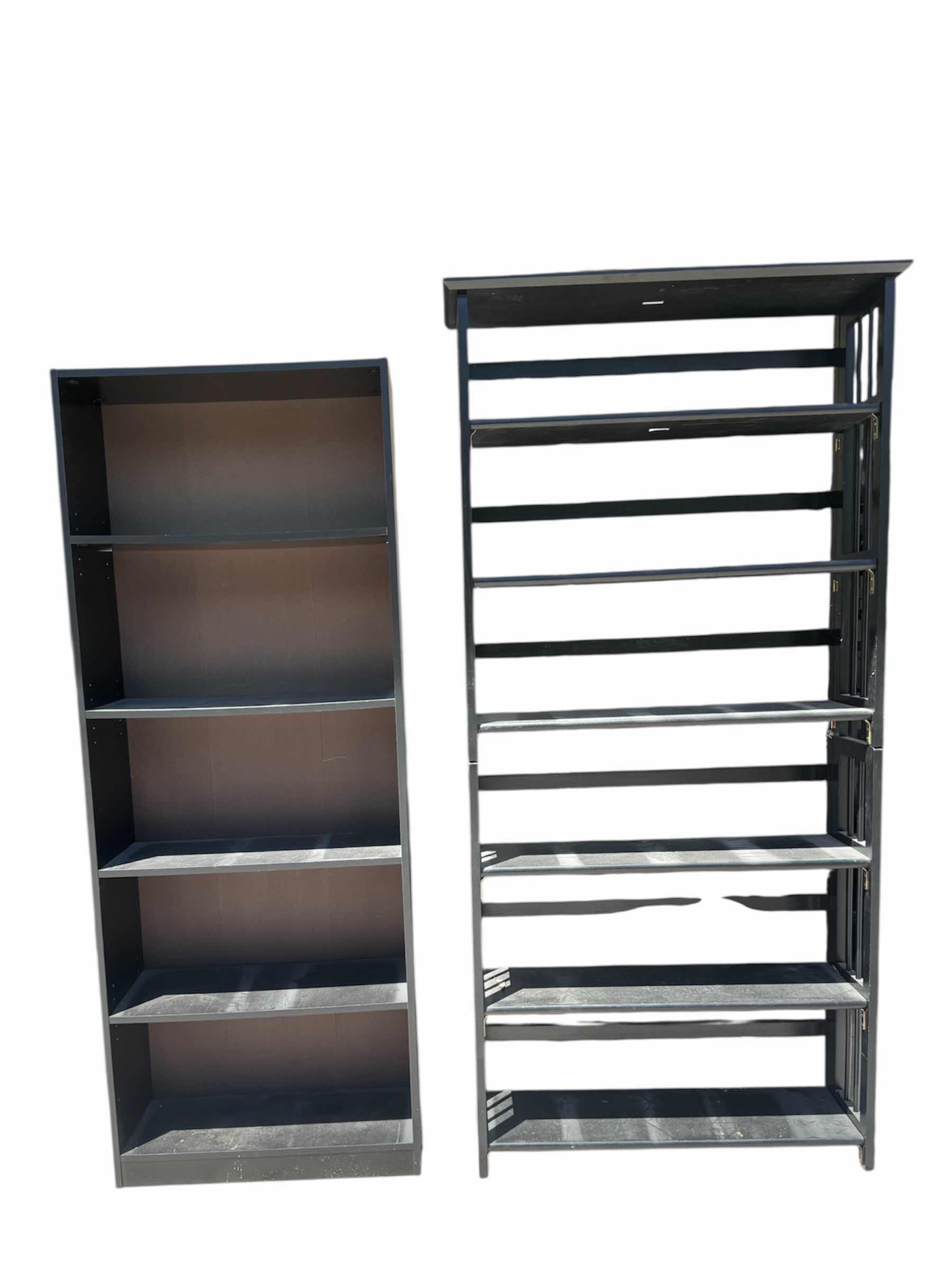 Photo 1 of 6 TIER BLACK SHELF AND 5 TIER BLACK SHELF, BOOKSHELVES, ORGANIZATION SHELVES. 6 TIER SHELF 35” X 12” X H77”
5 TIER SHELF 27.5” X 11.5” X H71.5”