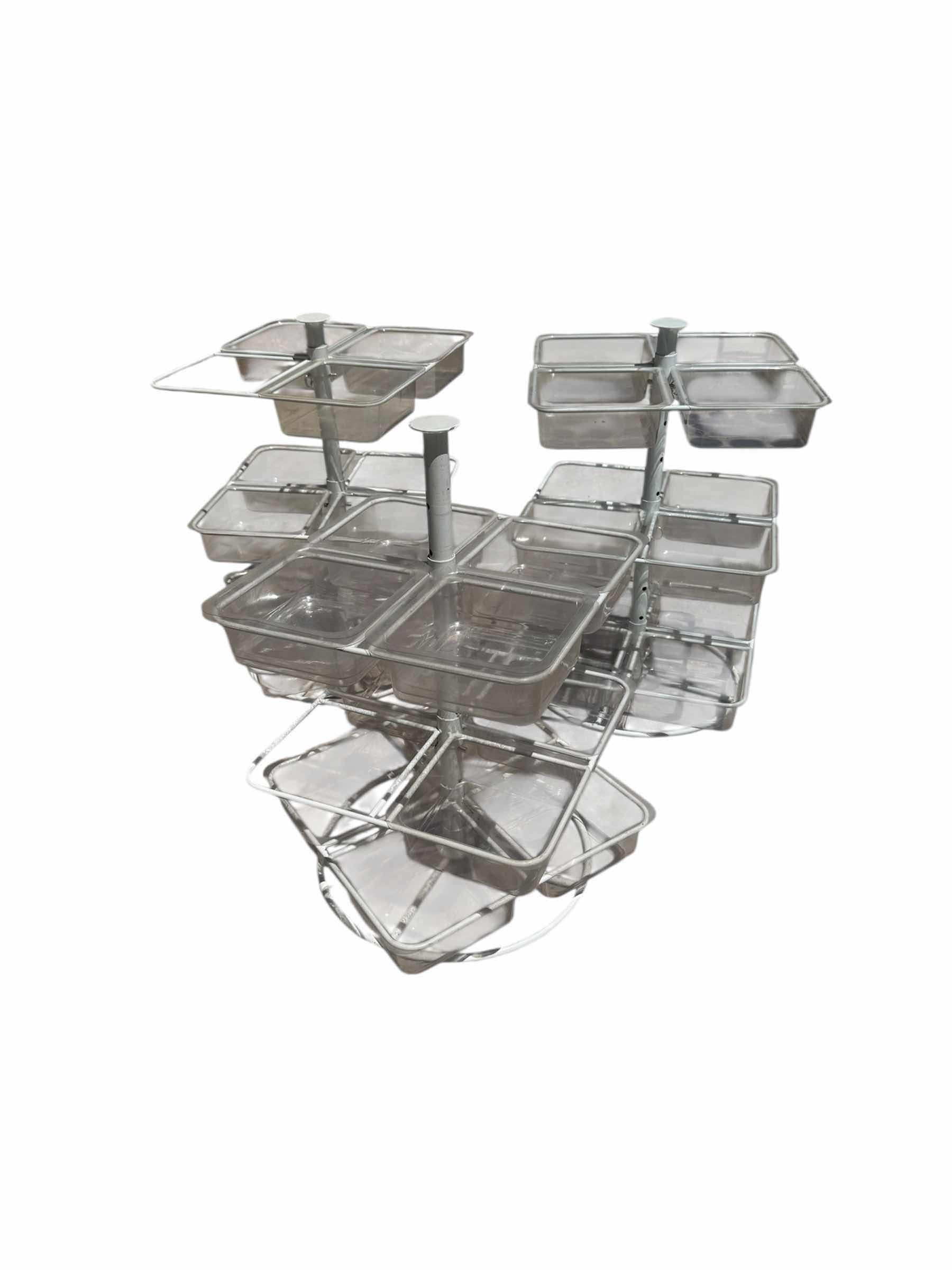 Photo 1 of WHITE METAL MAGAZINE ROTATING HOLDERS ORGANIZERS AND WHITE METAL ROTATING CRAFT ORGANIZERS STANDS
MAGAZINE STAND 13” X 9” X H18”
CRAFTING ORGANIZER
14” X 14” X H24”