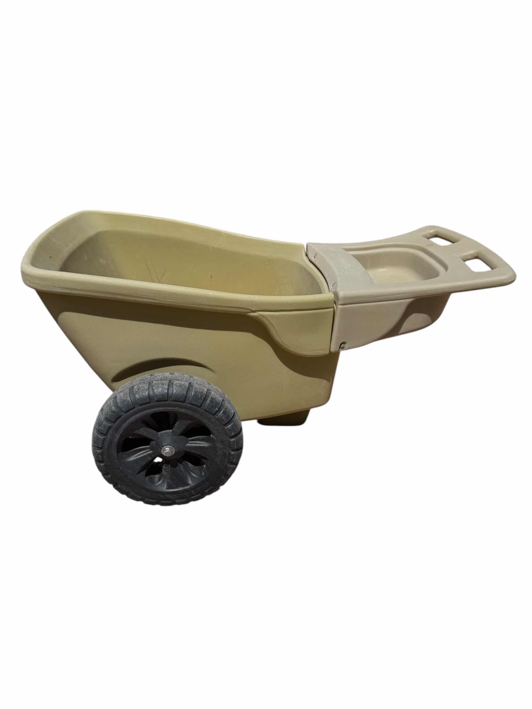Photo 1 of 2- WHEELBARROWS, LIGHTWEIGHT, EASY TO HAUL, SIMPLAY3 AND AMES EASY ROLLER, GRAY AND BROWN

46” X 24” X H24”

37” X 20” X H27”