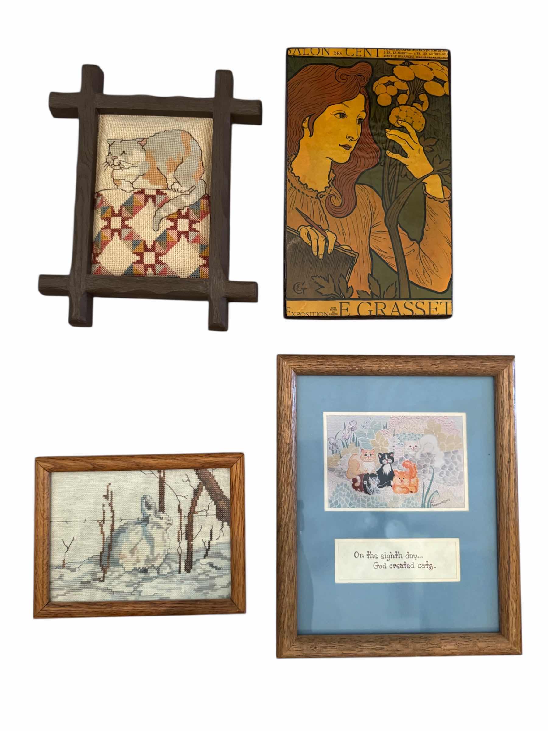 Photo 1 of 60
6- ASSORTED VINTAGE WOOD FRAMED ARTWORK, CROSS STITCH, WOOD CARVING, AND ART PRINT, HOME DECOR, HOME ESSENTIALS, ART COLLECTION
16.5” X 12.5”
AND SMALLER