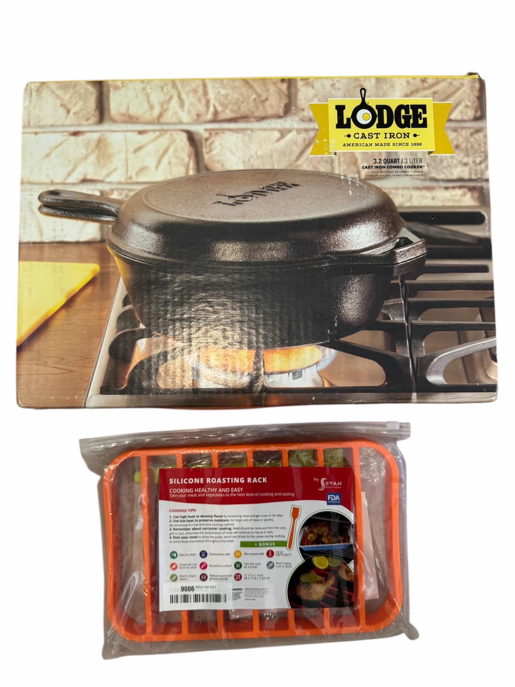 Photo 1 of 45
LODGE CAST IRON COMBO COOKER 3.2 QUART/3 LITER AND SILICONE ROASTING RACK