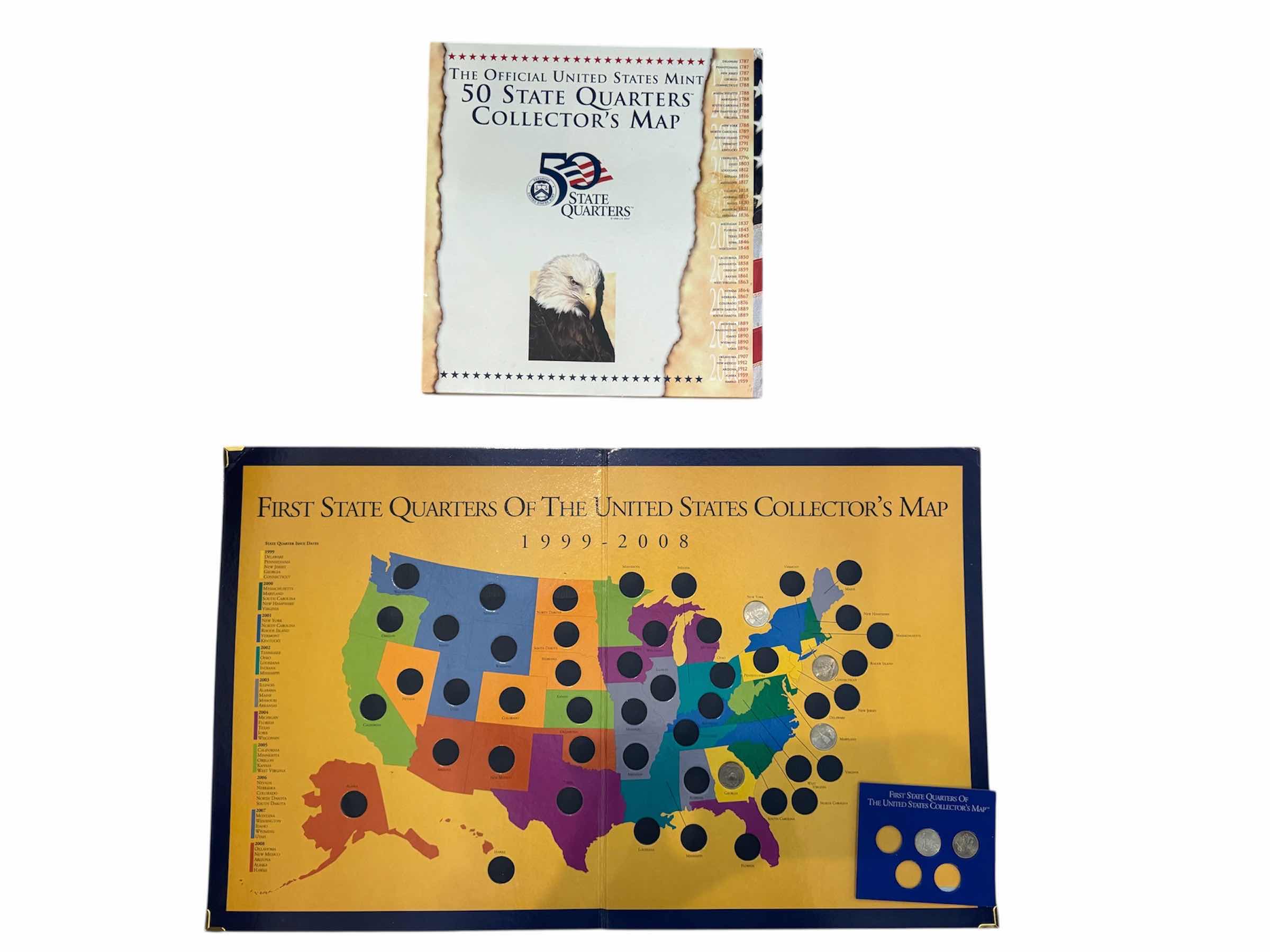 Photo 1 of 75
3- VINTAGE ASSORTED QUARTER COLLECTOR MAPS AND CLOCK, COLLECTORS ITEM, COIN COLLECTION

14” X 17” 
AND SMALLER