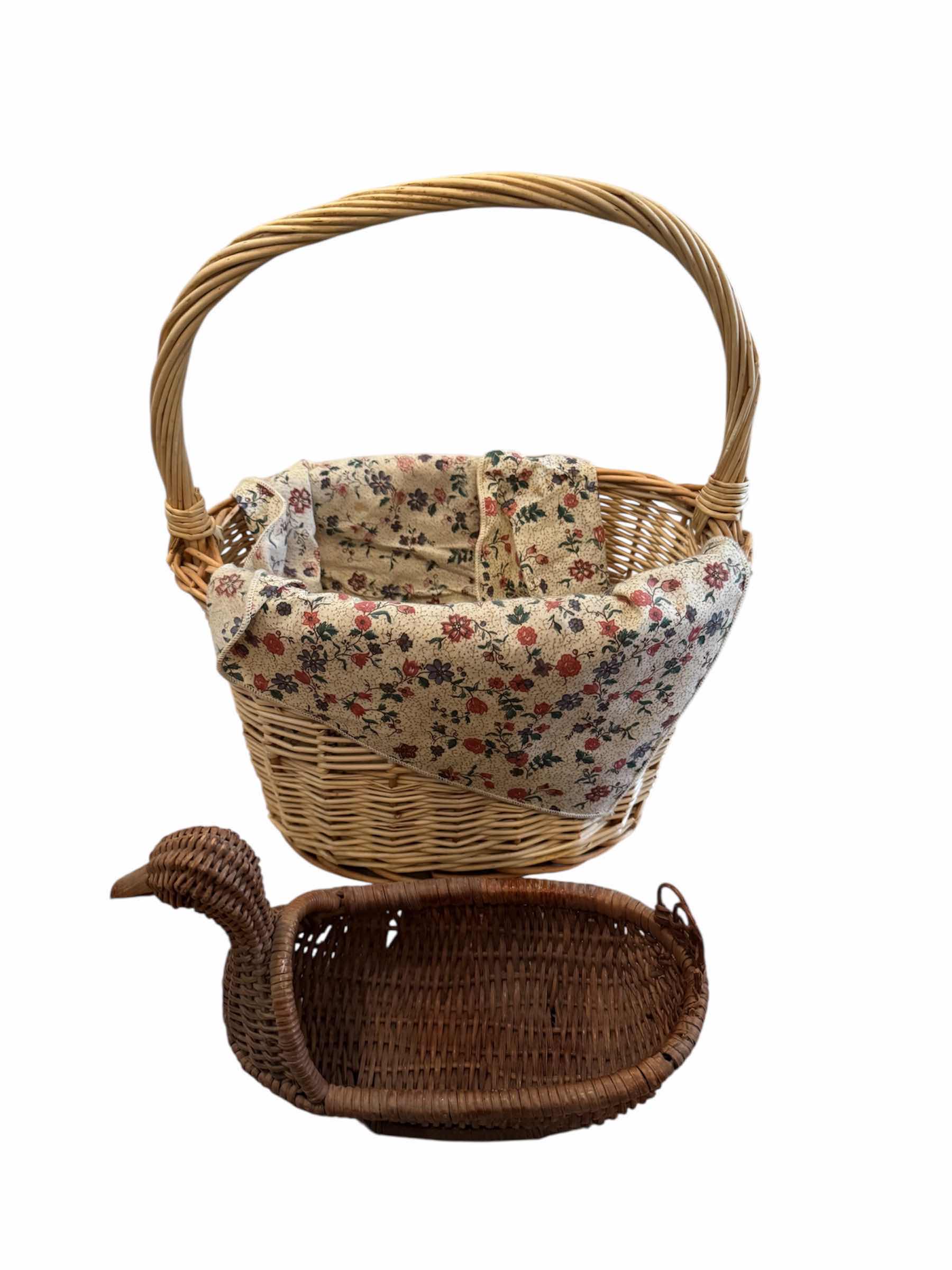 Photo 1 of 55
4- ASSORTED WICKER BASKETS, SWAN BASKET

17” AND SMALLER