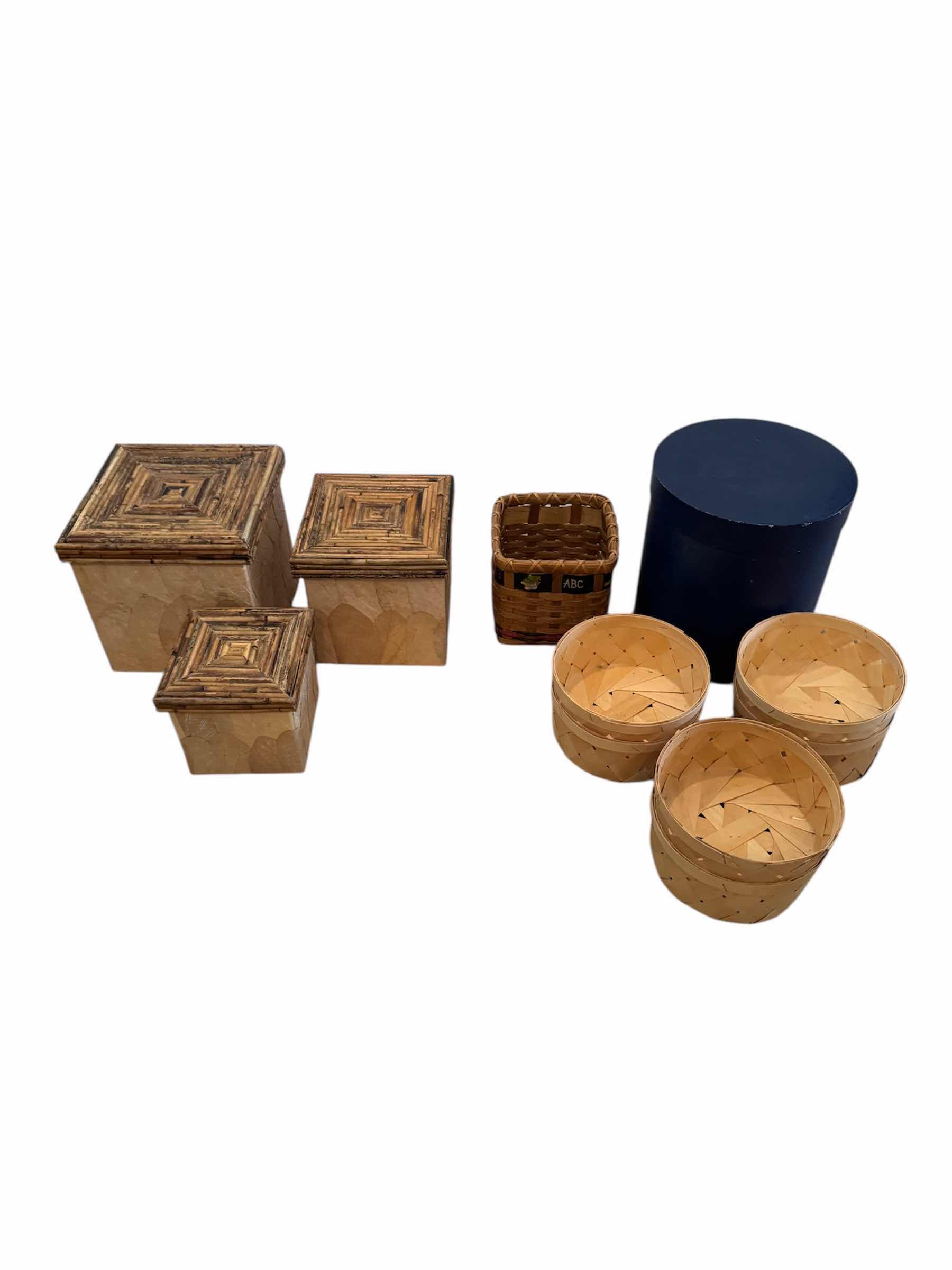 Photo 1 of 80
8- ASSORTED BASKETS AND BOXES, STORAGE, HOME DECOR, ARTS AND CRAFT STORAGE, HOME ESSENTIALS 

H9” AND SMALLER