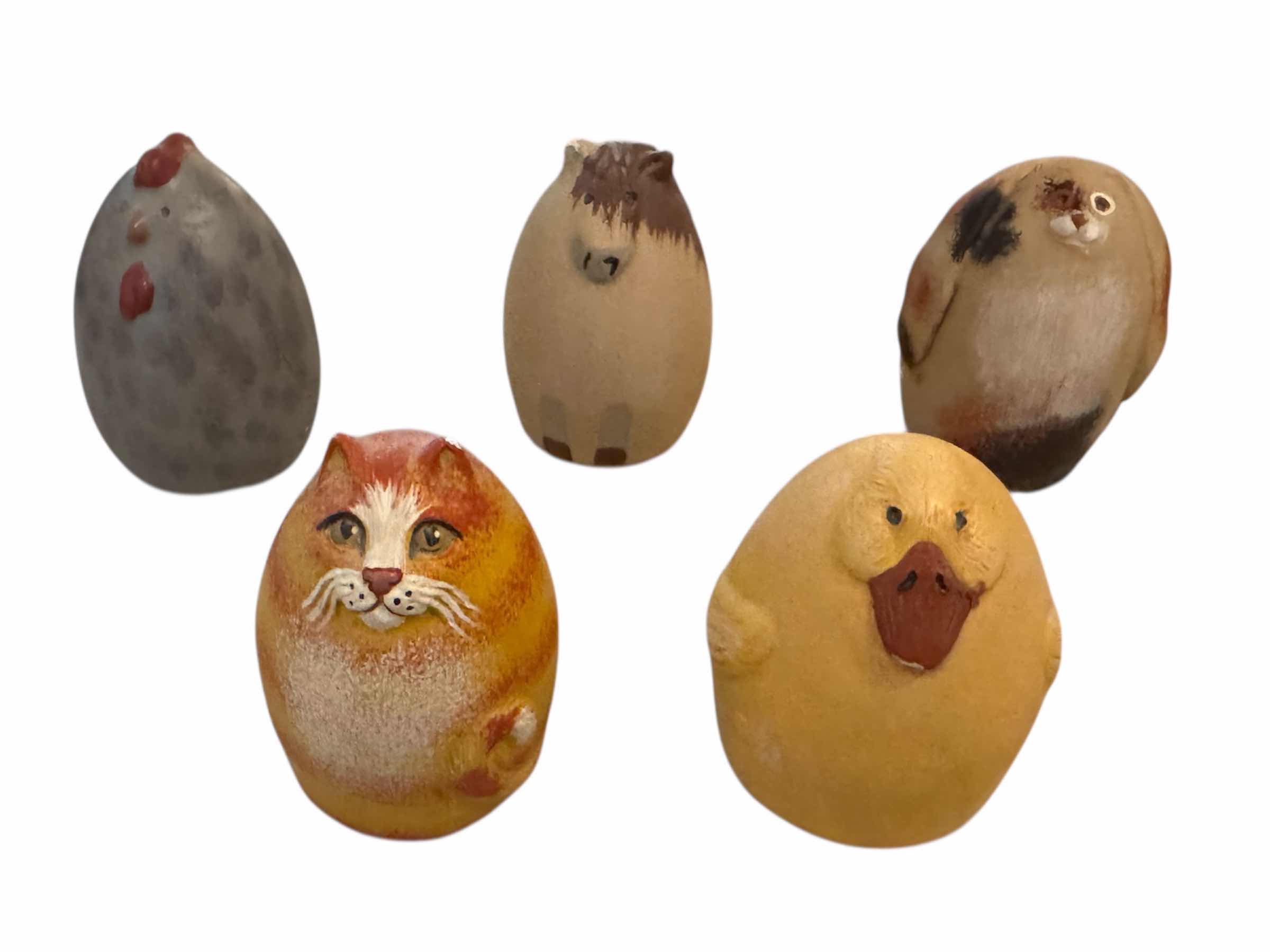 Photo 1 of 100
5- VINTAGE SMALL ASSORTED WOODEN CARVED AND PAINTED EGG SHAPED ANIMALS, COLLECTABLE ITEMS, HOME DECOR

H2.5” AND SMALLER
