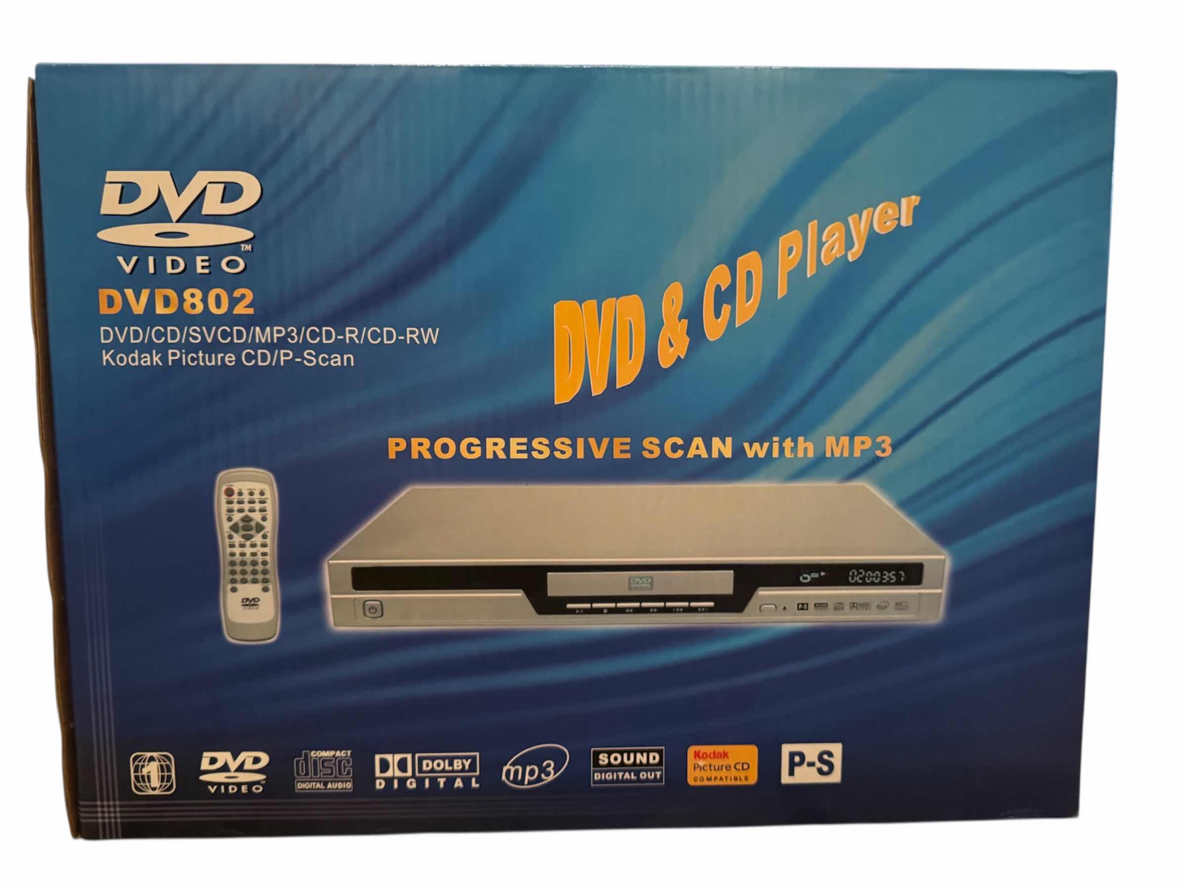 Photo 1 of 89
NEW IN BOX VINTAGE DVD PLAYER AND CD PLAYER, DVD 802 DVD/CD/SVCD/MP3/CD-R/CD-RW KODAK PICTURE CD/P-SCAN