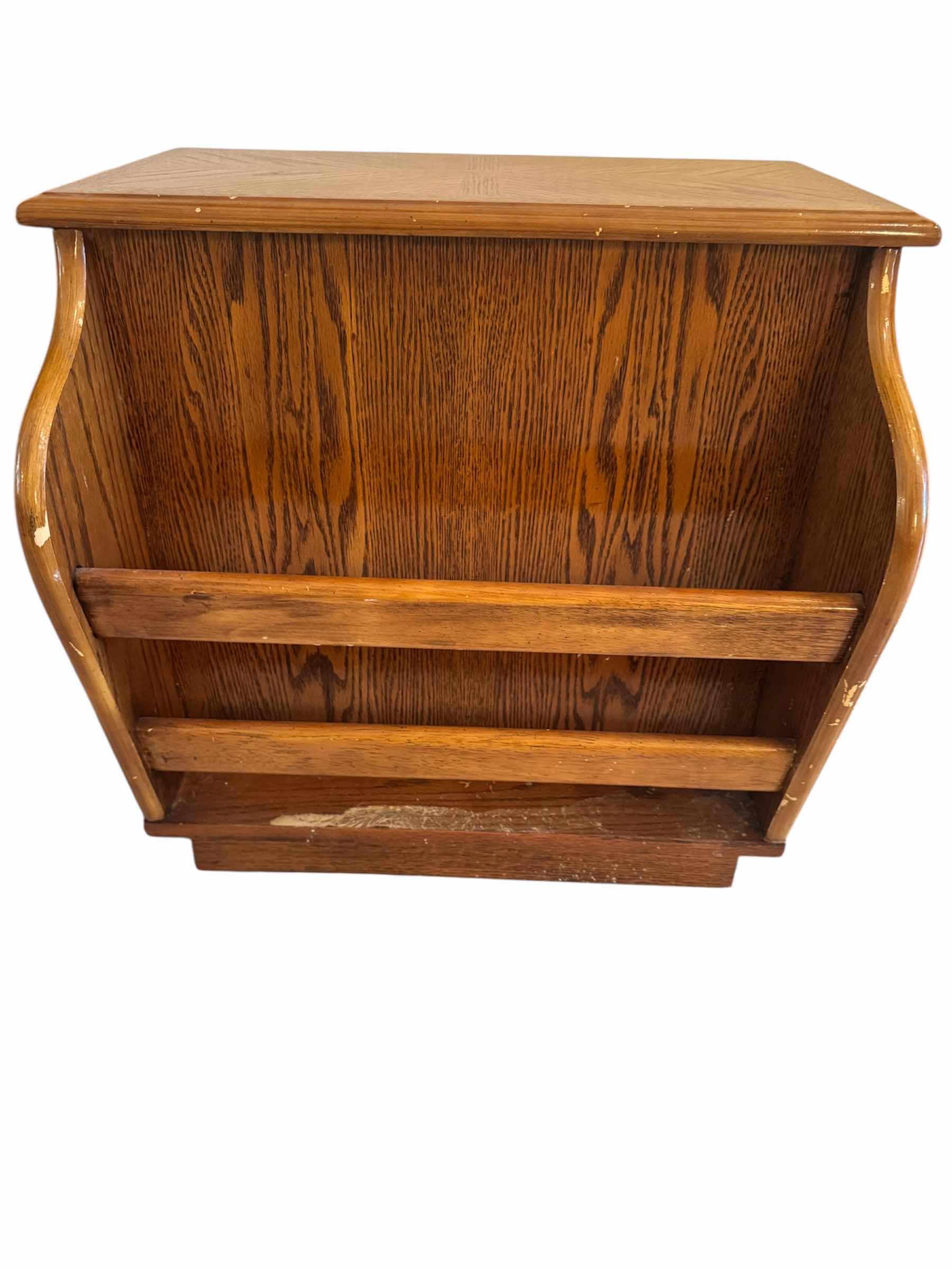 Photo 1 of 80
2- VINTAGE WOODEN RANCH OAK MAGAZINE RACK, HOME ESSENTIALS, HOME FURNITURE 

16” X 22” X H21”