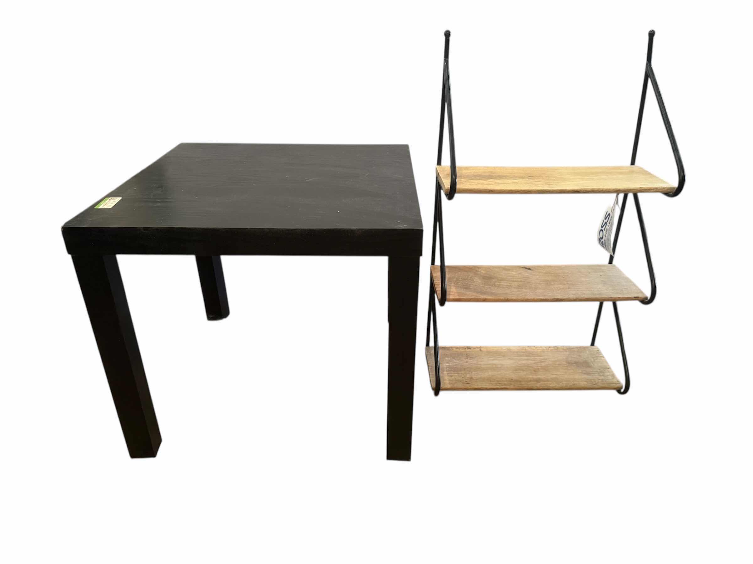 Photo 1 of 50
BLACK WOODEN END/SIDE TABLE AND WOOD/METAL 3-TIER SHELF, HOME ESSENTIALS, HOME FURNITURE 

BLACK TABLE
20” X 20” X H17.5”