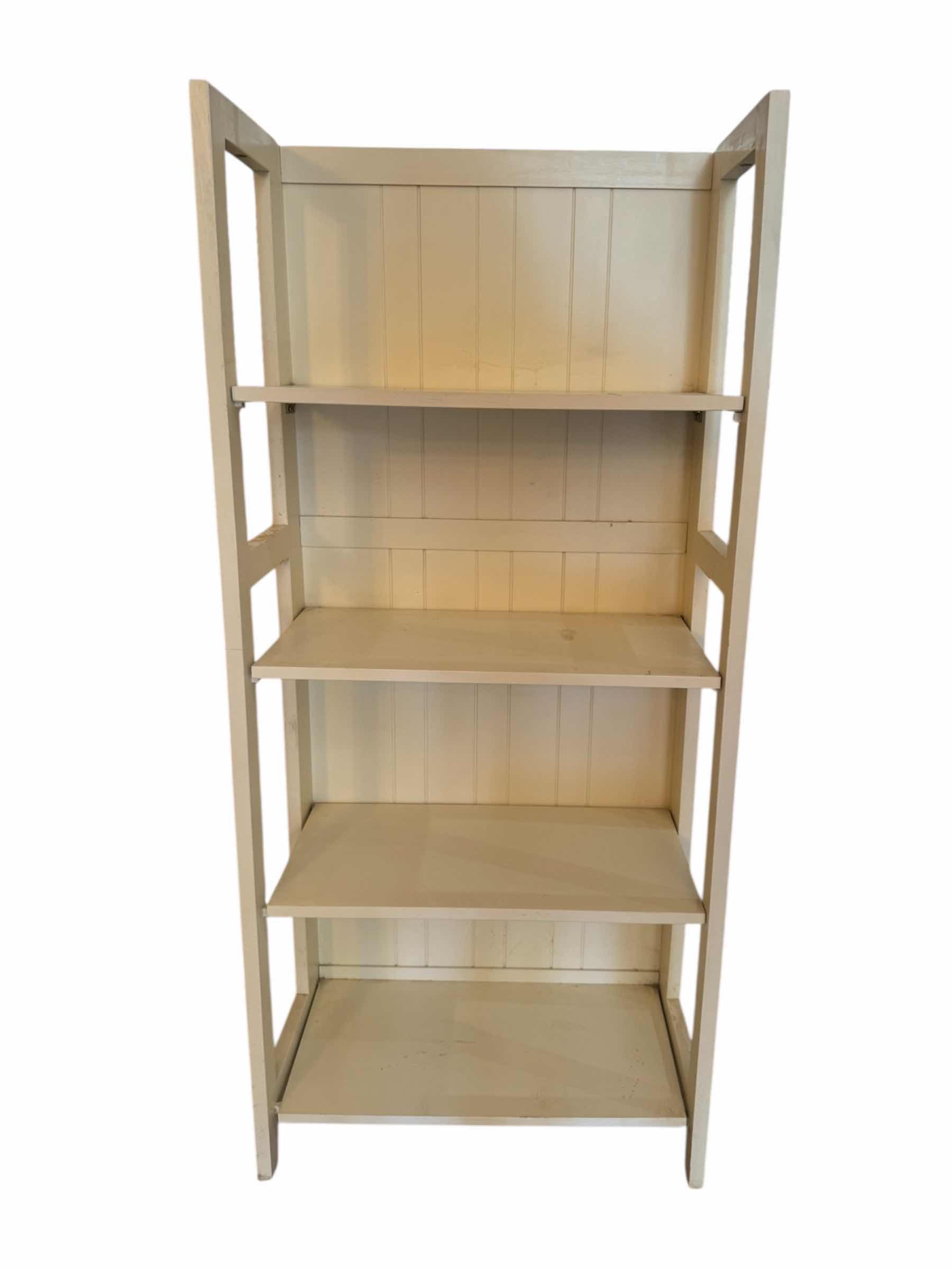 Photo 1 of 65
2- 4-TIER WHITE WOODEN SHELVES, REMOVABLE TOPS, HOME ESSENTIALS, HOME FURNITURE 

13” X 23.5” X H49”