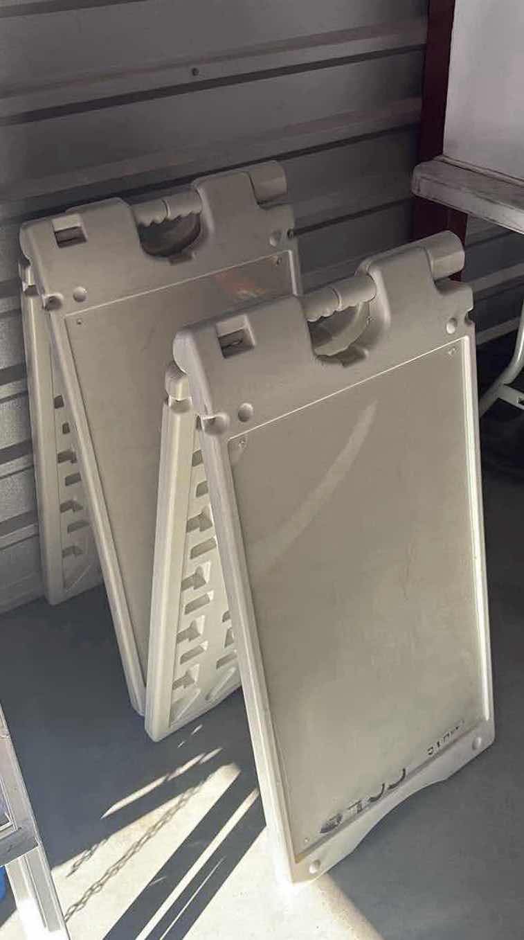 Photo 1 of 2 PLASTIC SIGN HOLDERS 18”X18”X34”H