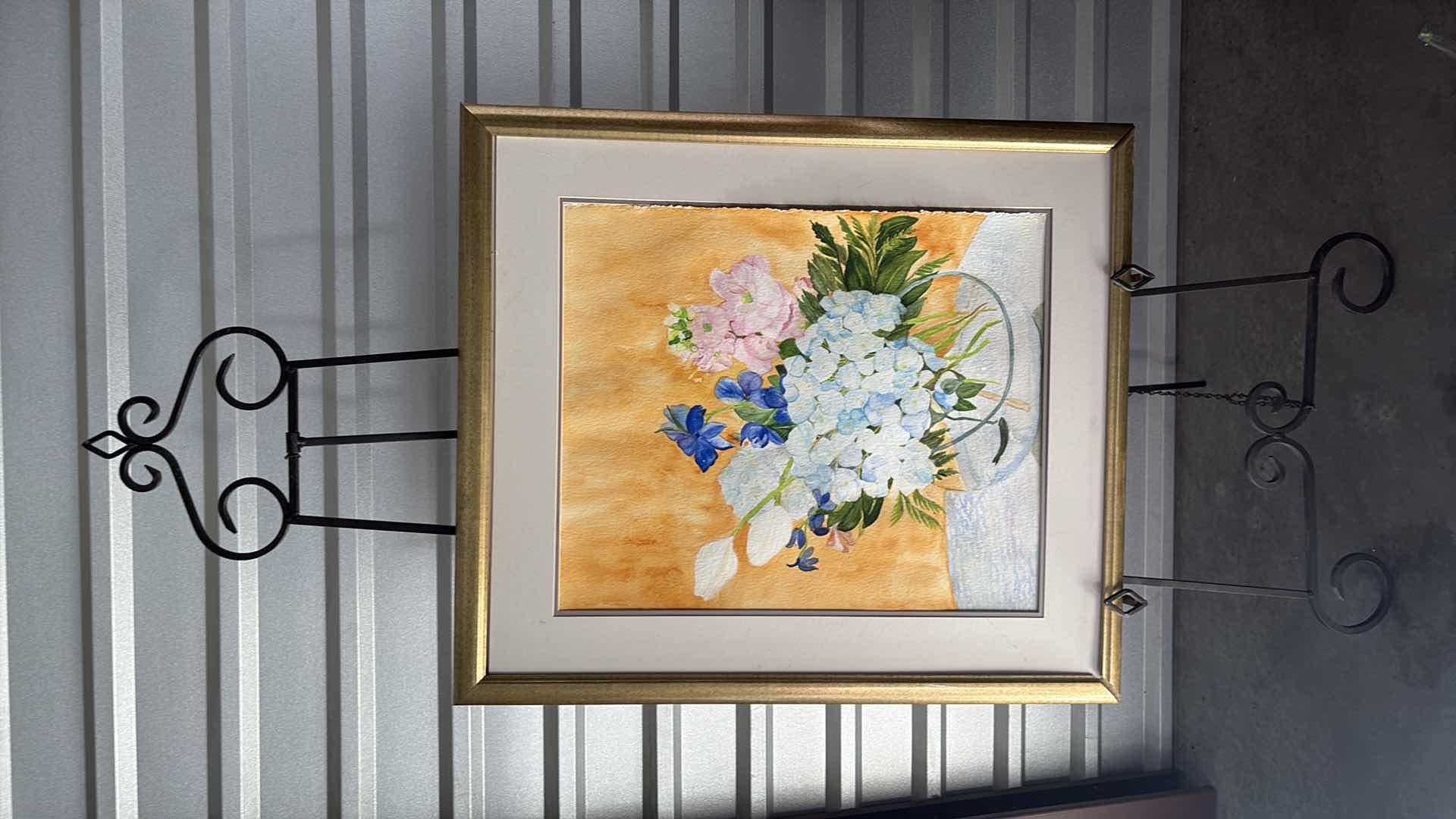 Photo 1 of FRAMED HANDPAINTED WATERCOLOR FLORAL ART 28”X2”X33”H