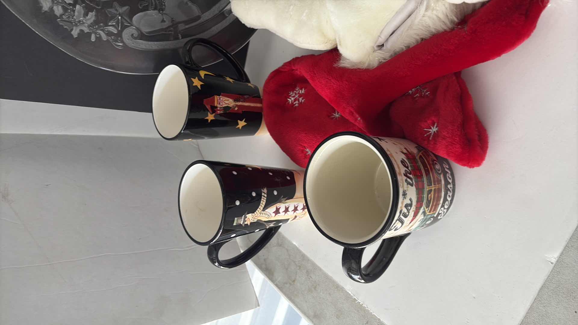 Photo 1 of CHRISTMAS SANTA PLATTER 14” , COOKIE JAR  12” WITH MUGS