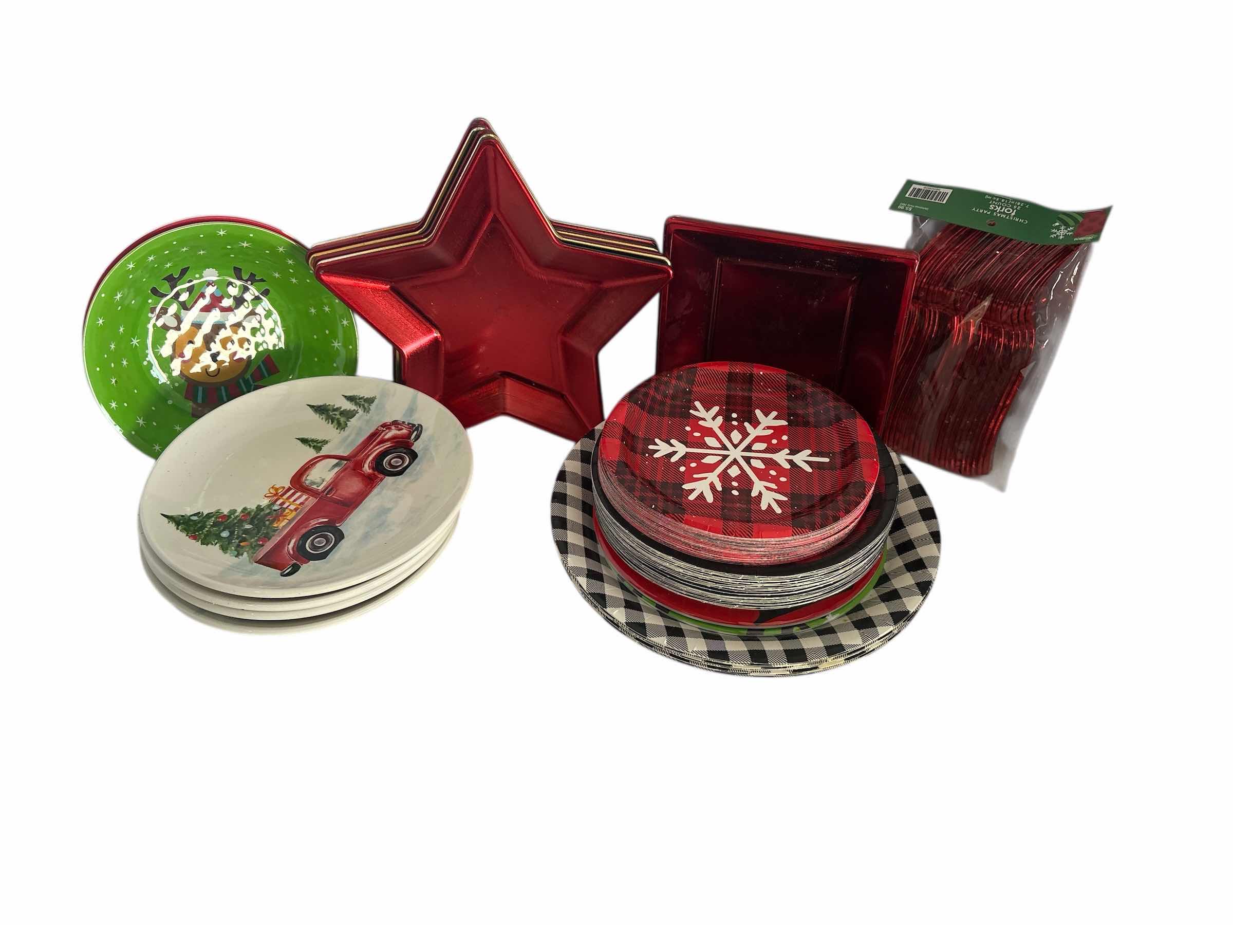 Photo 1 of CHRISTMAS SERVING DISHES , PAPER , CERAMIC ,PLASTIC 12”