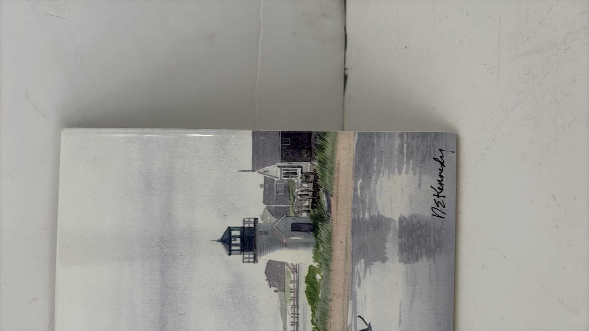Photo 1 of SIGNED HAND PAINTED HYANNIS TILE NE KENNEDY  10”X8”H