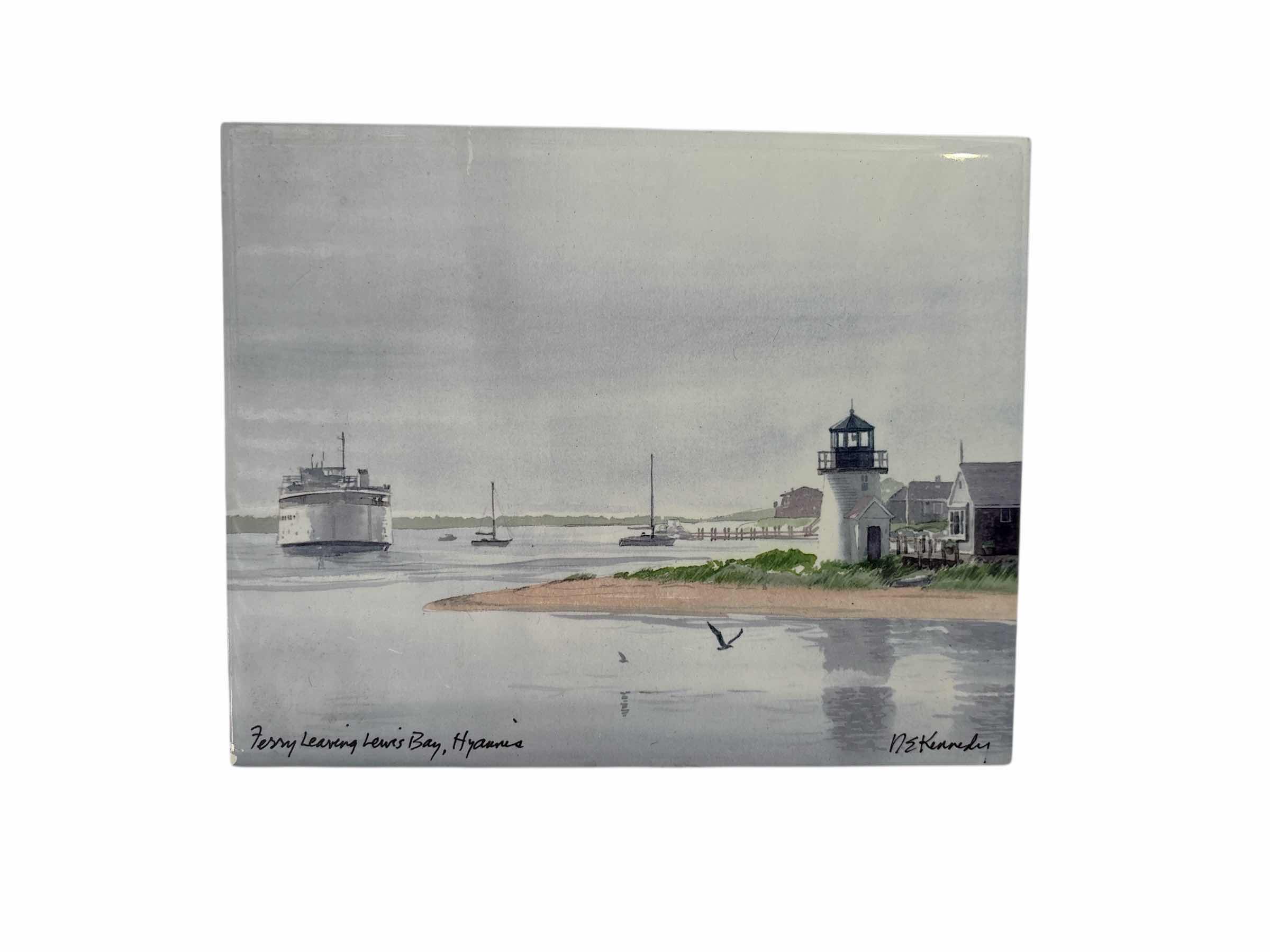Photo 1 of SIGNED HAND PAINTED HYANNIS TILE NE KENNEDY  10”X8”H