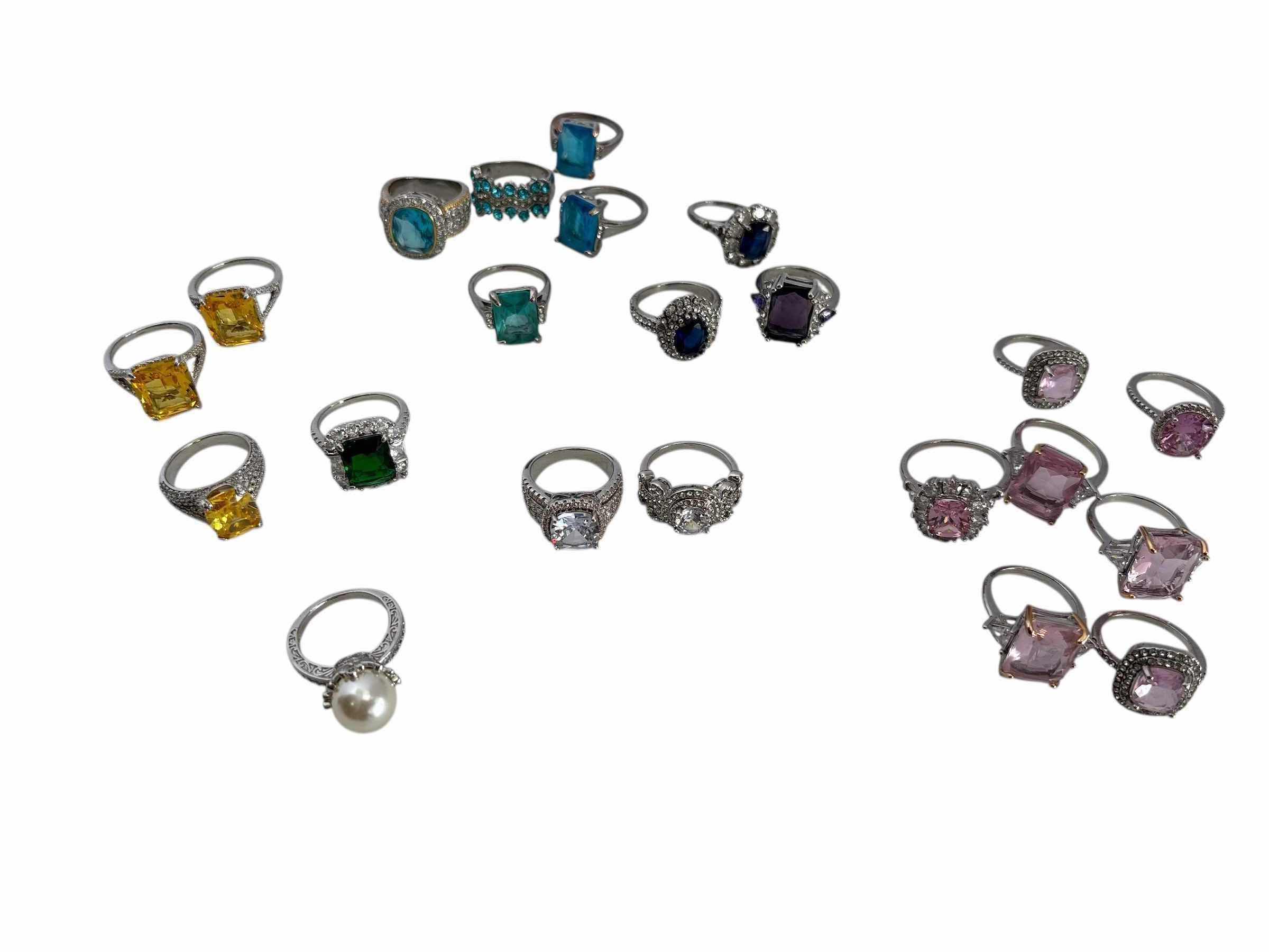 Photo 1 of ASSORTED SIZE COSTUME JEWELRY RINGS