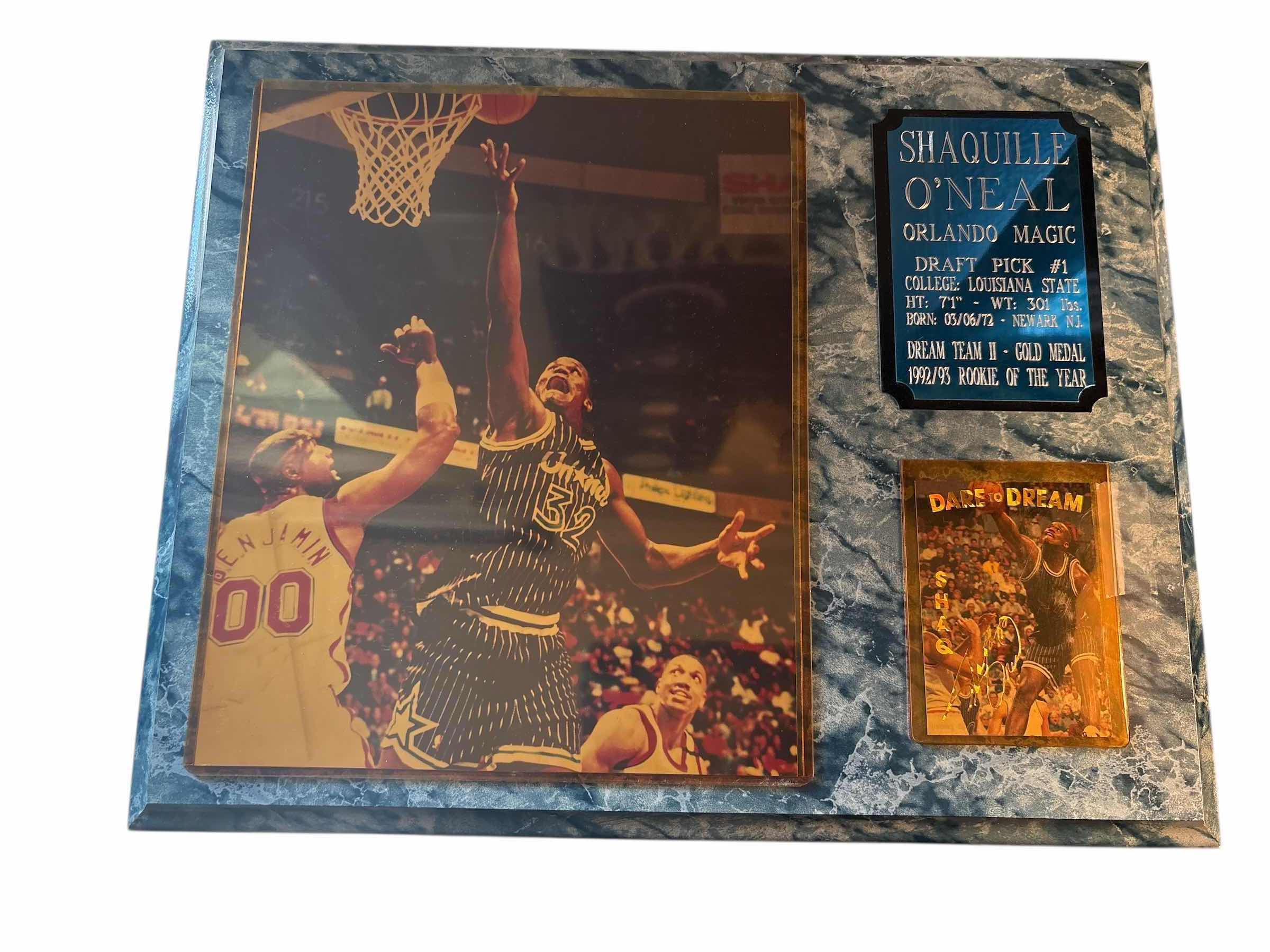 Photo 1 of SHAQUILLE O’NEAL STATS PLAQUE 15”X12”H