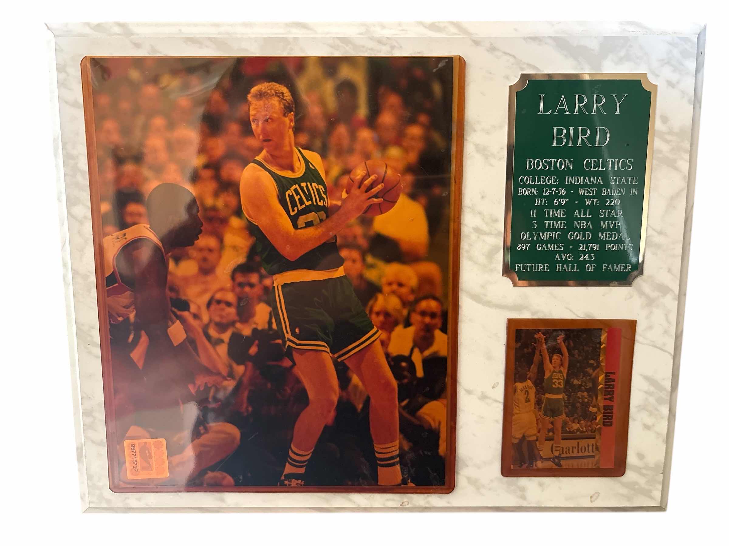 Photo 1 of LARRY BIRD STATS PLAQUE 15”X12”H