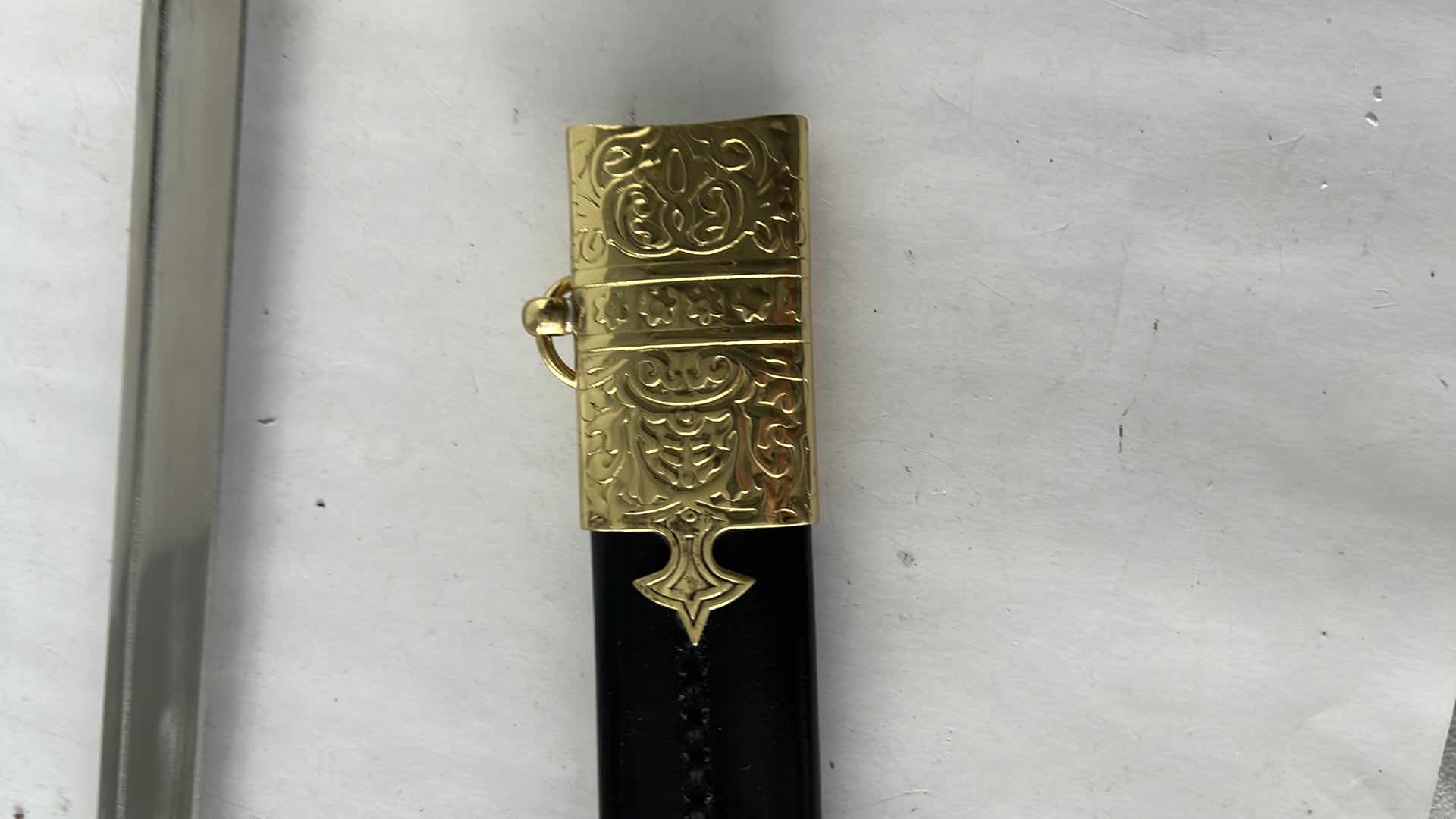 Photo 1 of 31” OTTOMAN SWORD WITH HARD SHEATH BLACK HANDLE   $350