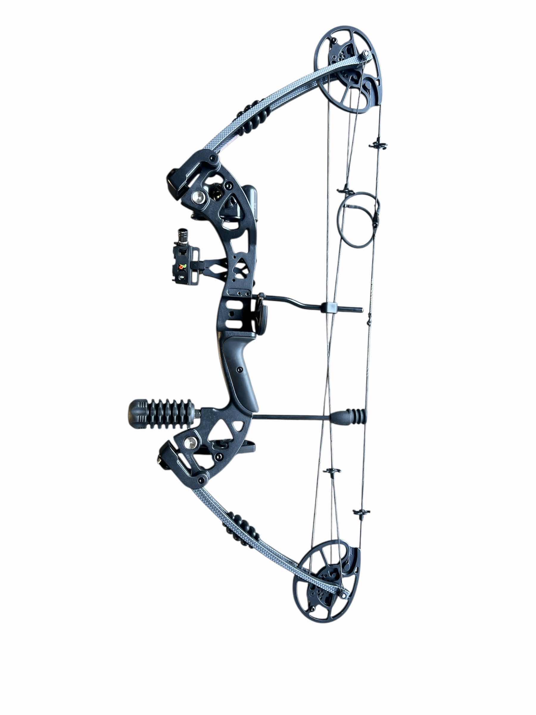 Photo 1 of PREDATOR ARCHERY RAPTOR COMPOUND BOW AND ARROW SET INCLUDING PLANO HARD CASE, 6-32" ARROWS, BOX OF BROADHEAD ARROW TIPS, 3 RIVERS ARCHERY ARROW HOLDER, AND LEATHER ARM COVER. ALLEN WRENCH SET.