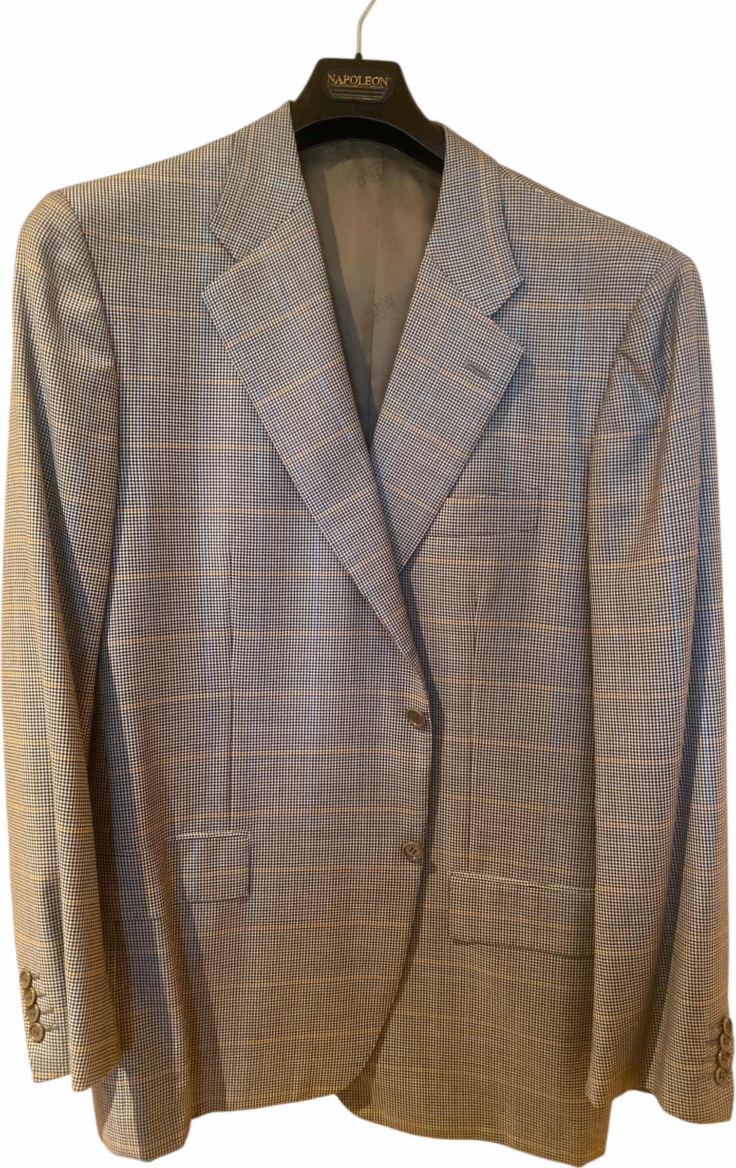Photo 1 of NAPOLEON HAND TAILORED WOOL JACKET MADE IN ITALY MENS SIZE EST LARGE