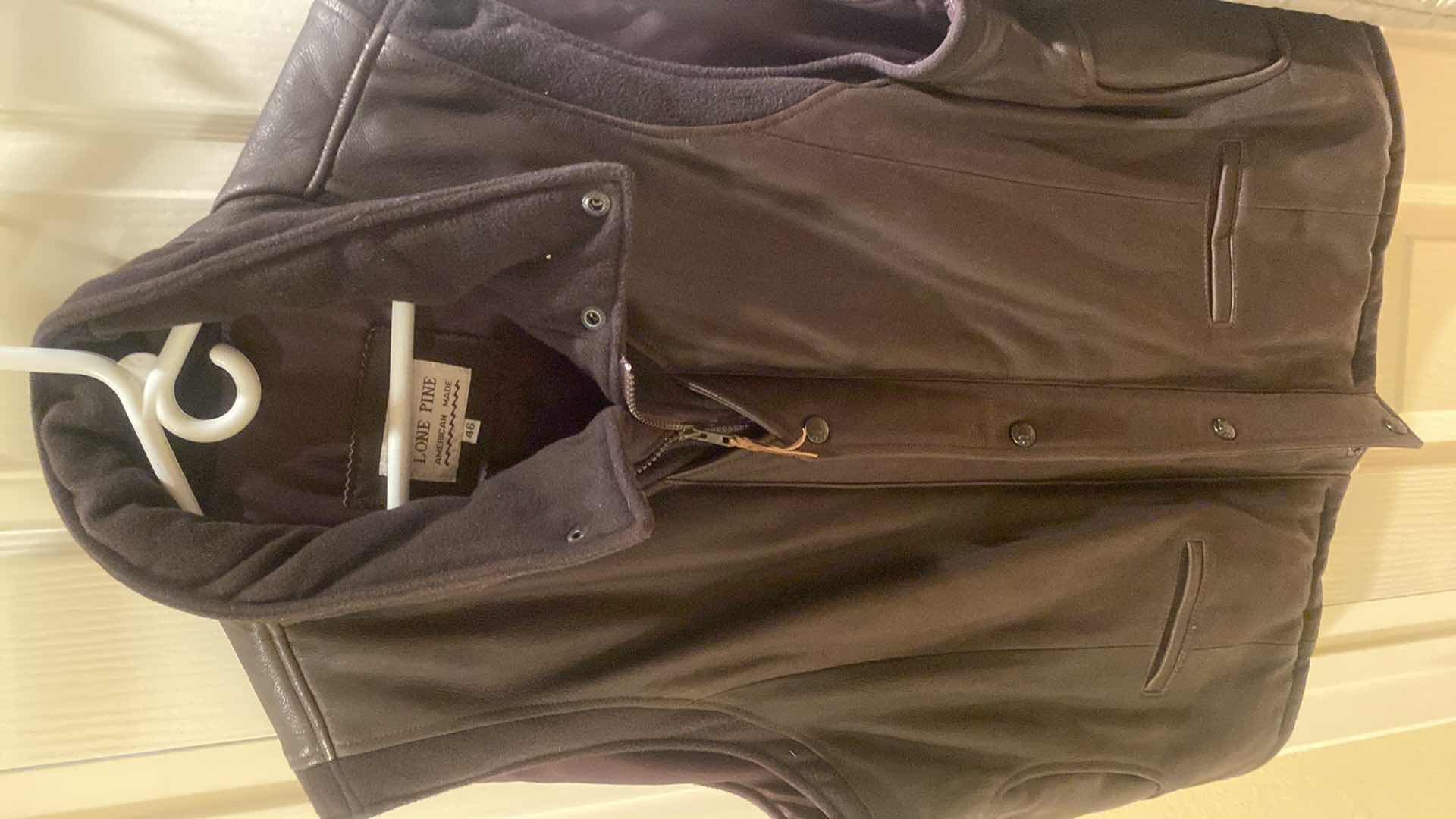 Photo 1 of 2 - LINE PINE LEATHER FRONT VEST & BERETTA FABRIC VEST MENS SIZE 44 & 46