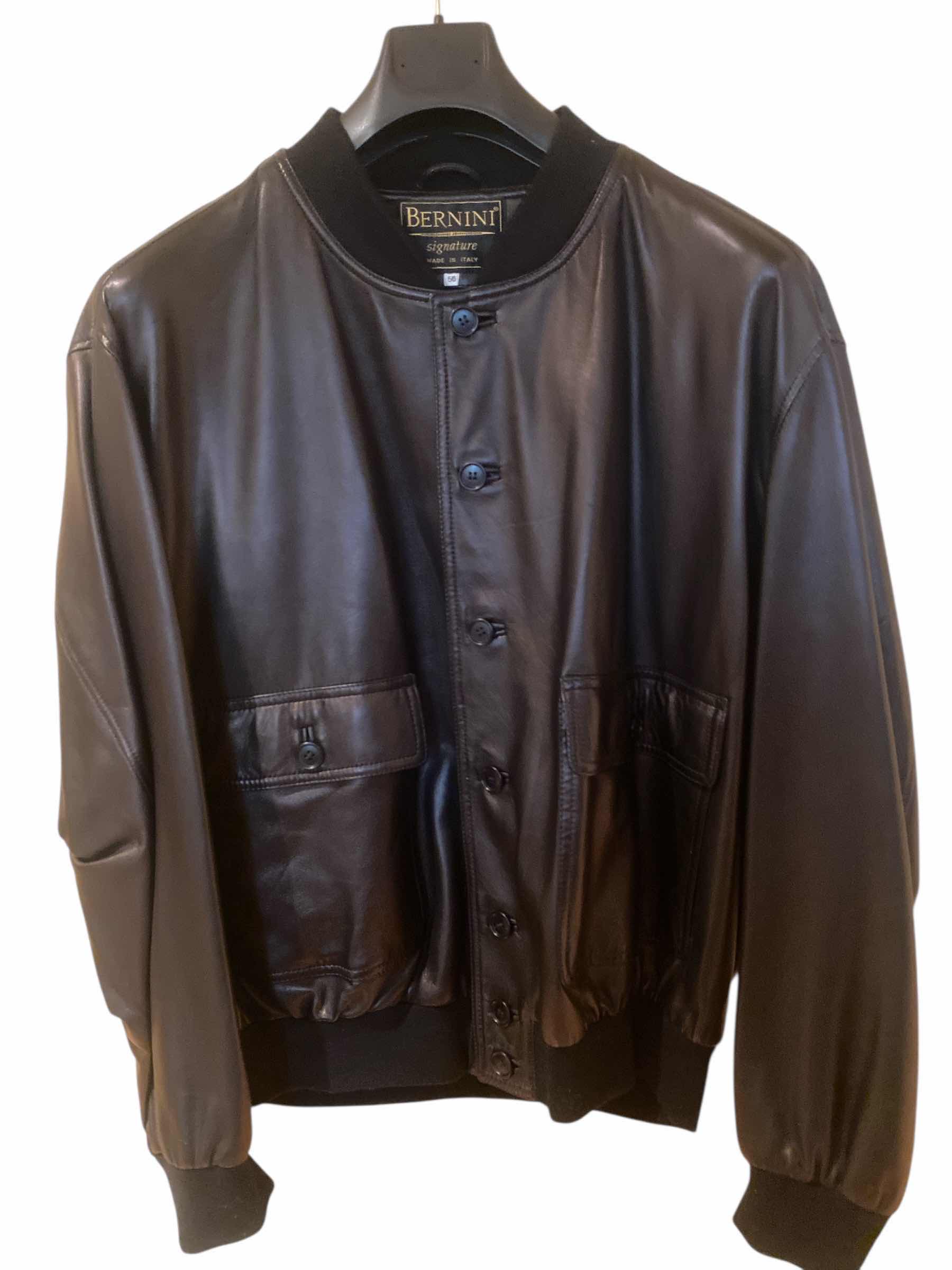 Photo 1 of BERNINI LEATHER BOMBER JACKET MENS SIZE 56