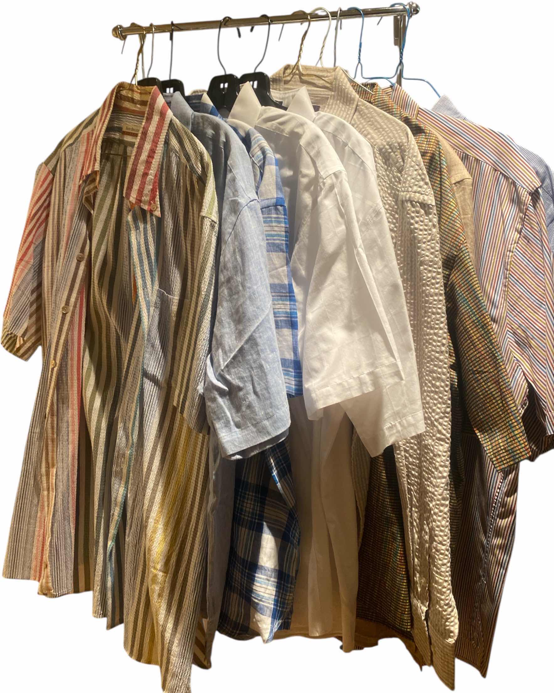 Photo 1 of 10 - DESIGNER BUTTON DOWN SHORT SLEEVE SHIRTS SIZE XL - SOME ARE NEW