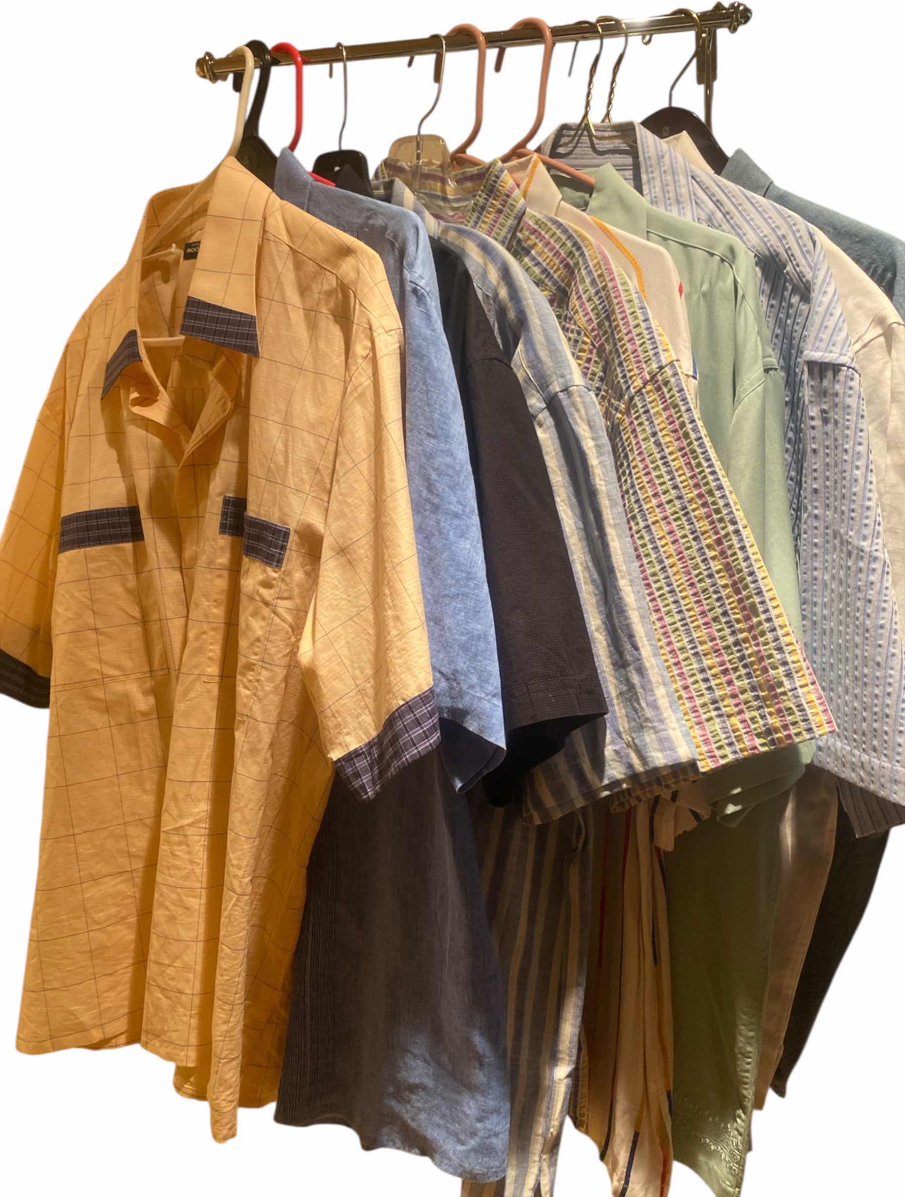 Photo 1 of 10 - DESIGNER BUTTON DOWN SHORT SLEEVE SHIRTS SIZE XL - SOME ARE NEW