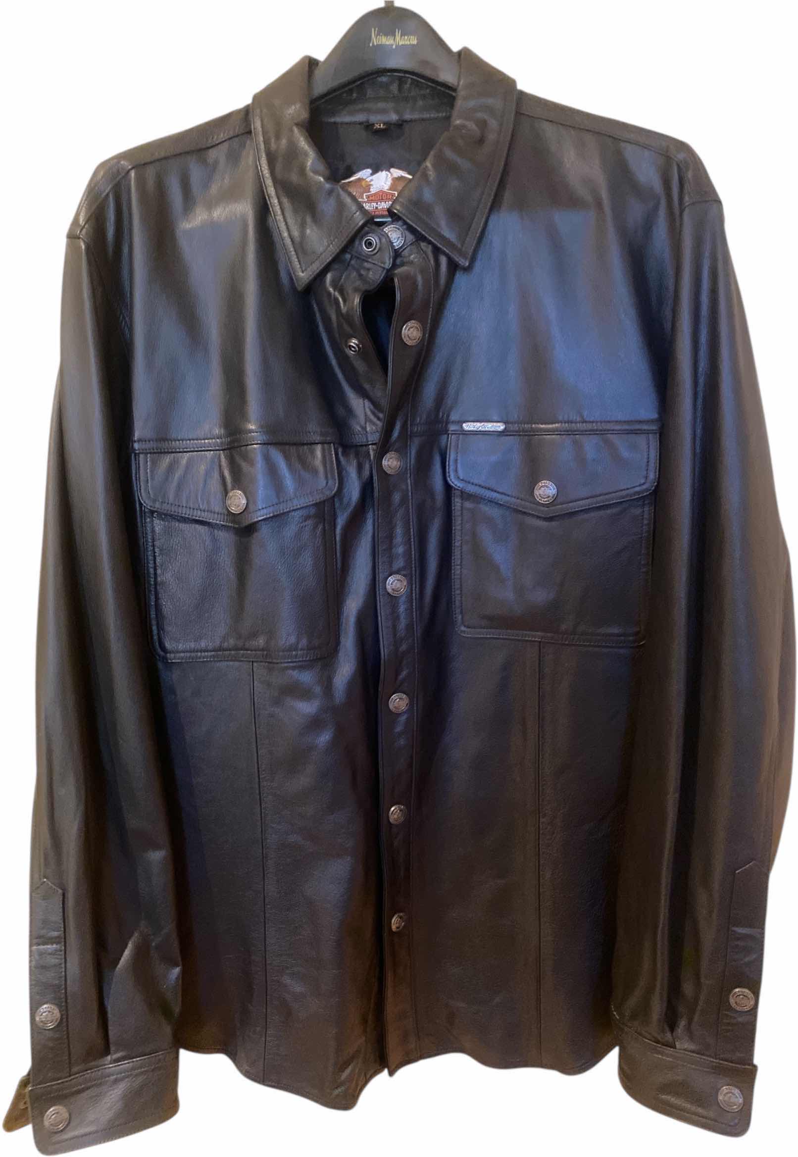 Photo 1 of HARLEY DAVIDSON SNAP DOWN LEATHER SHIRT JACKET MADE IN MEXICO SIZE XL