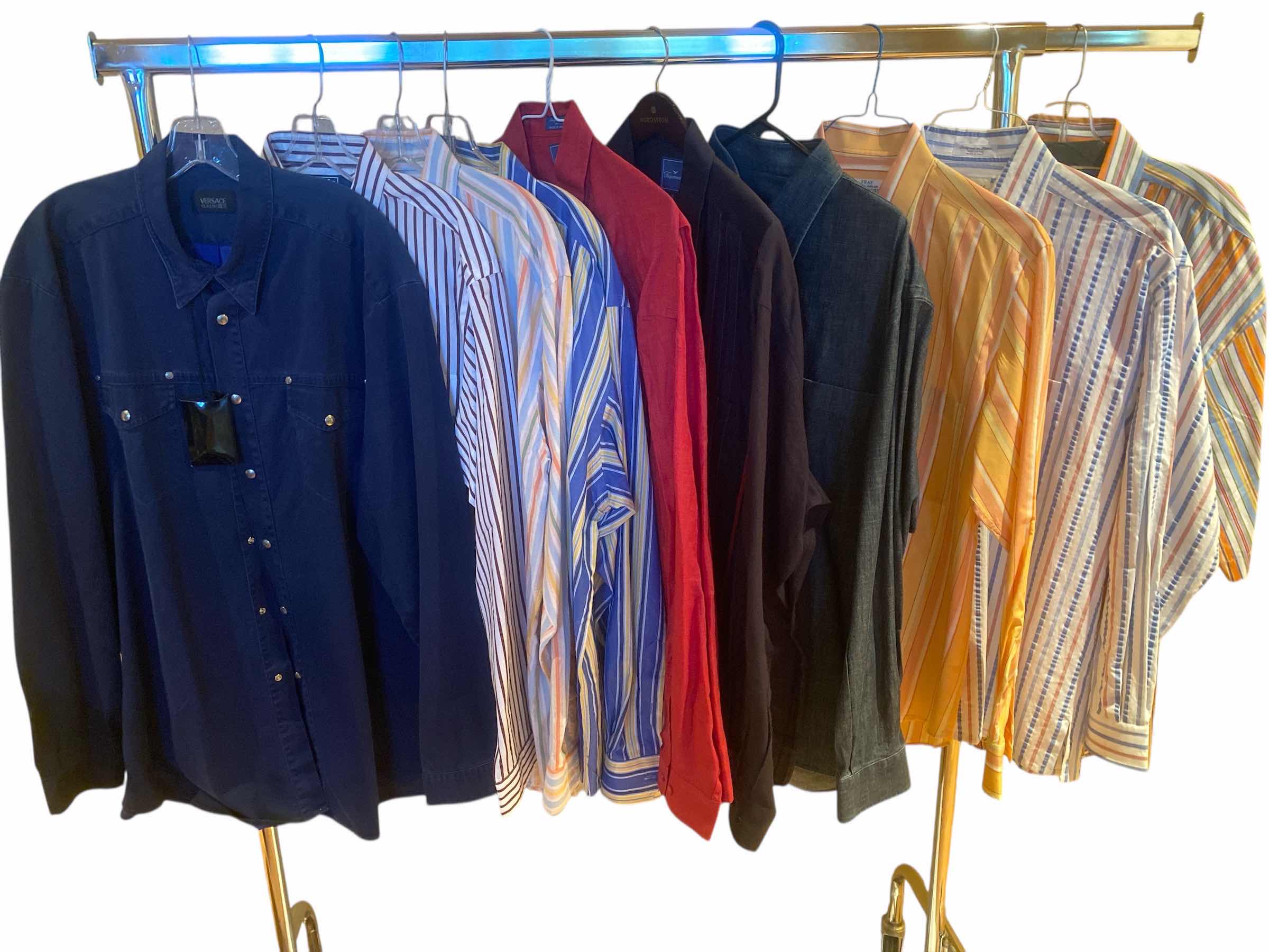 Photo 1 of 10-  DESIGNER LONG SLEEVE DRESS SHIRTS SIZE  17, 17 1/2 & X LARGE (SOME WITH TAGS)