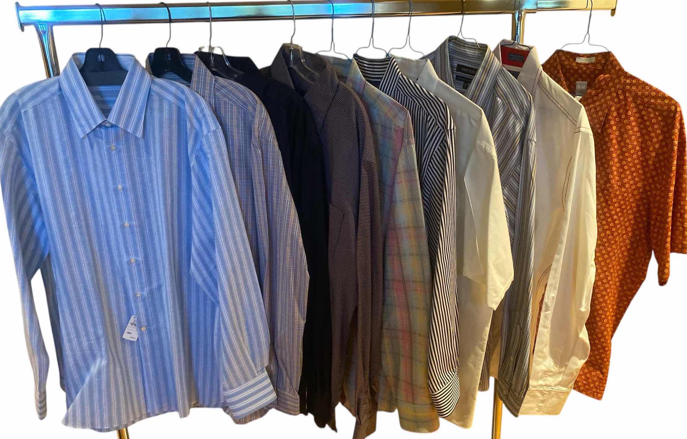 Photo 1 of 10-  DESIGNER LONG SLEEVE DRESS SHIRTS SIZE  17, 17 1/2 & X LARGE (SOME WITH TAGS)